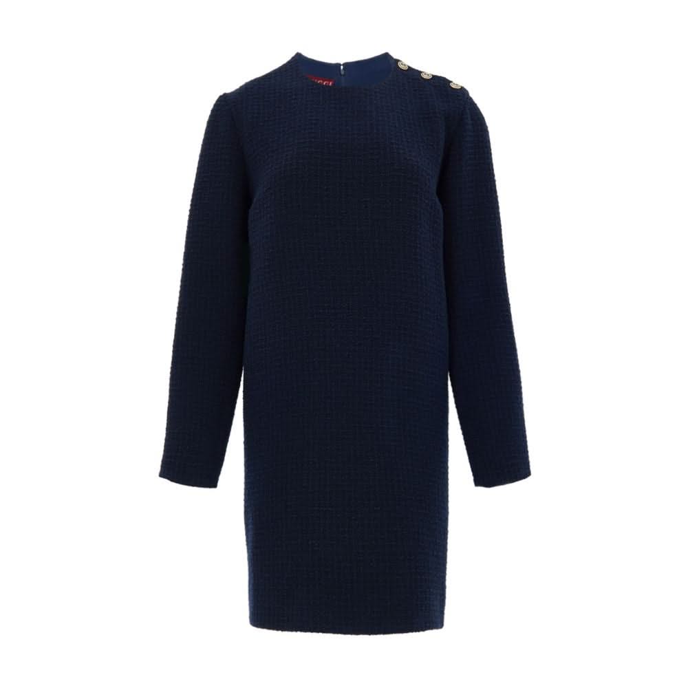 Gucci Navy Blue Wool Dress