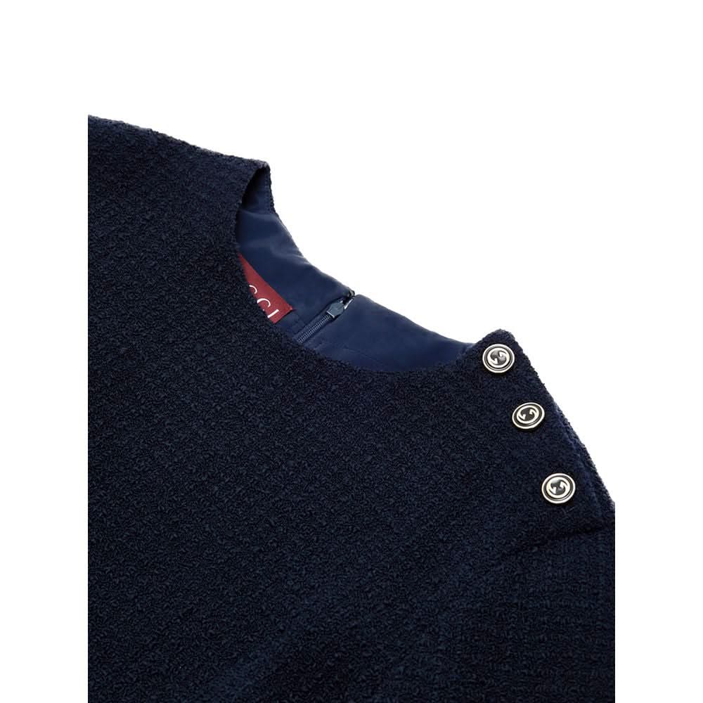 Gucci Navy Blue Wool Dress
