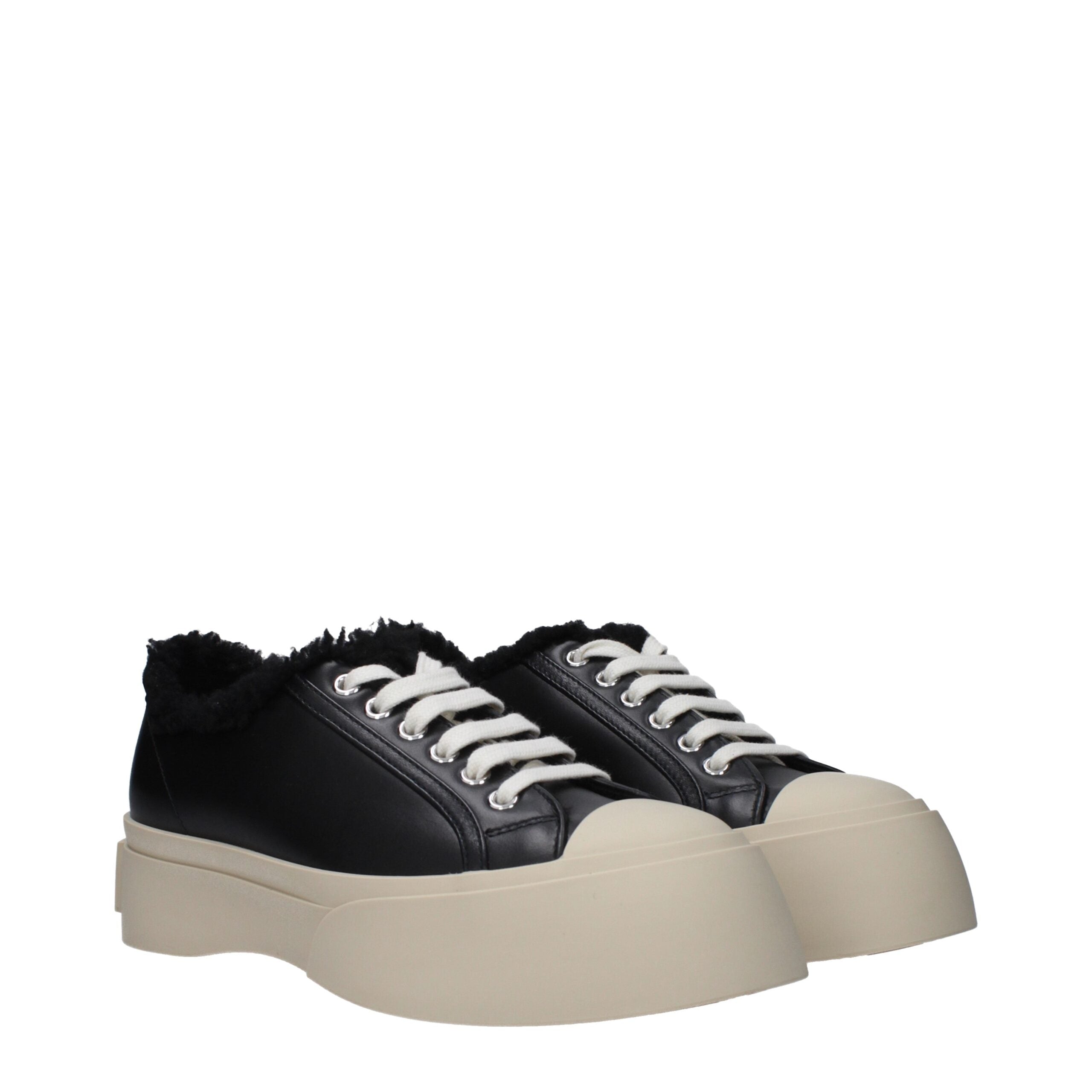 Marni Black Leather Chunky Sneakers
