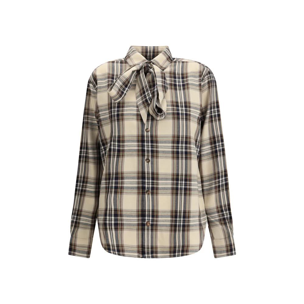 Saint Laurent Tartan lavallière Shirt