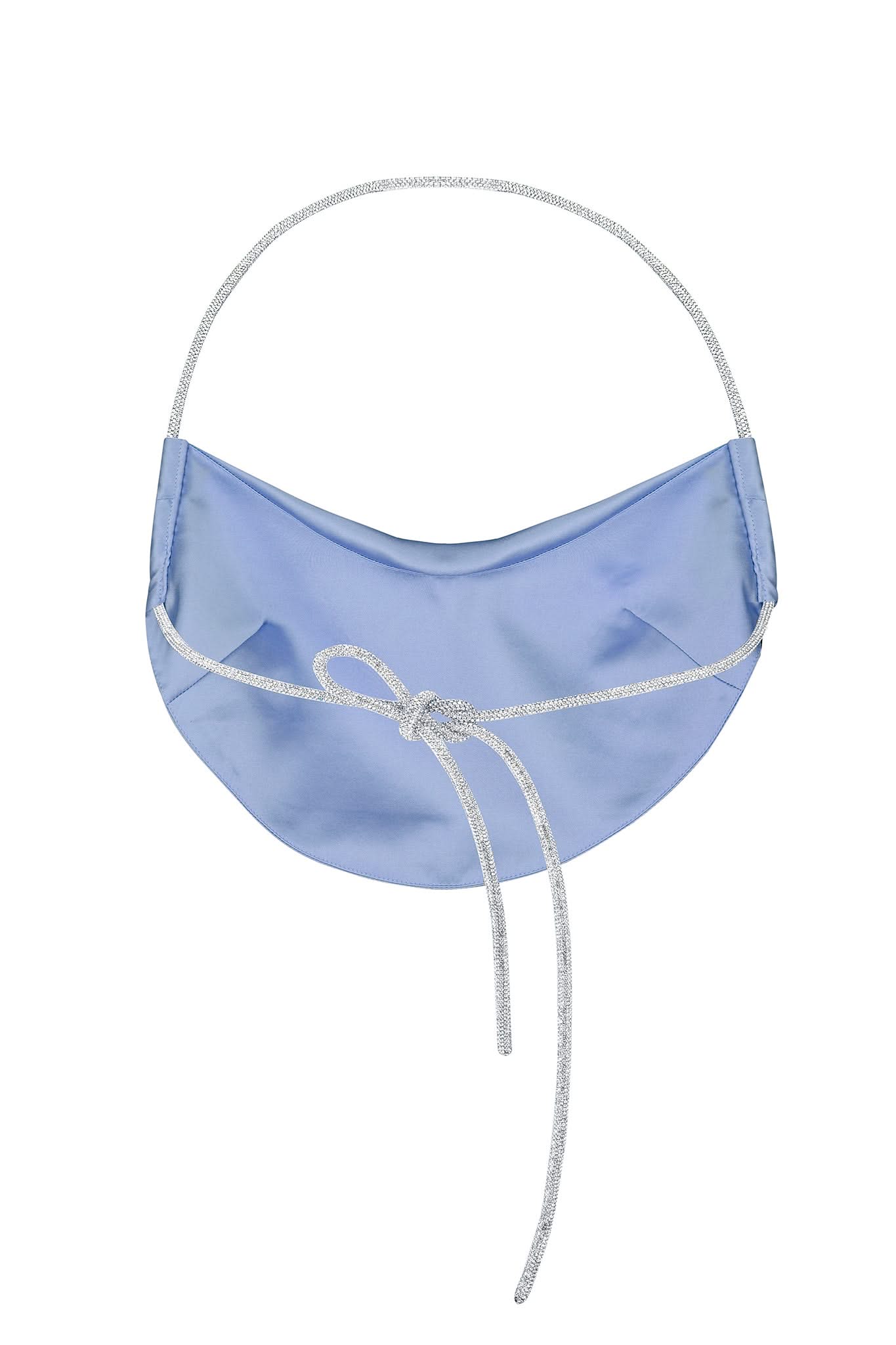 SILK TOP WITH CRYSTAL CORD - Sky Blue
