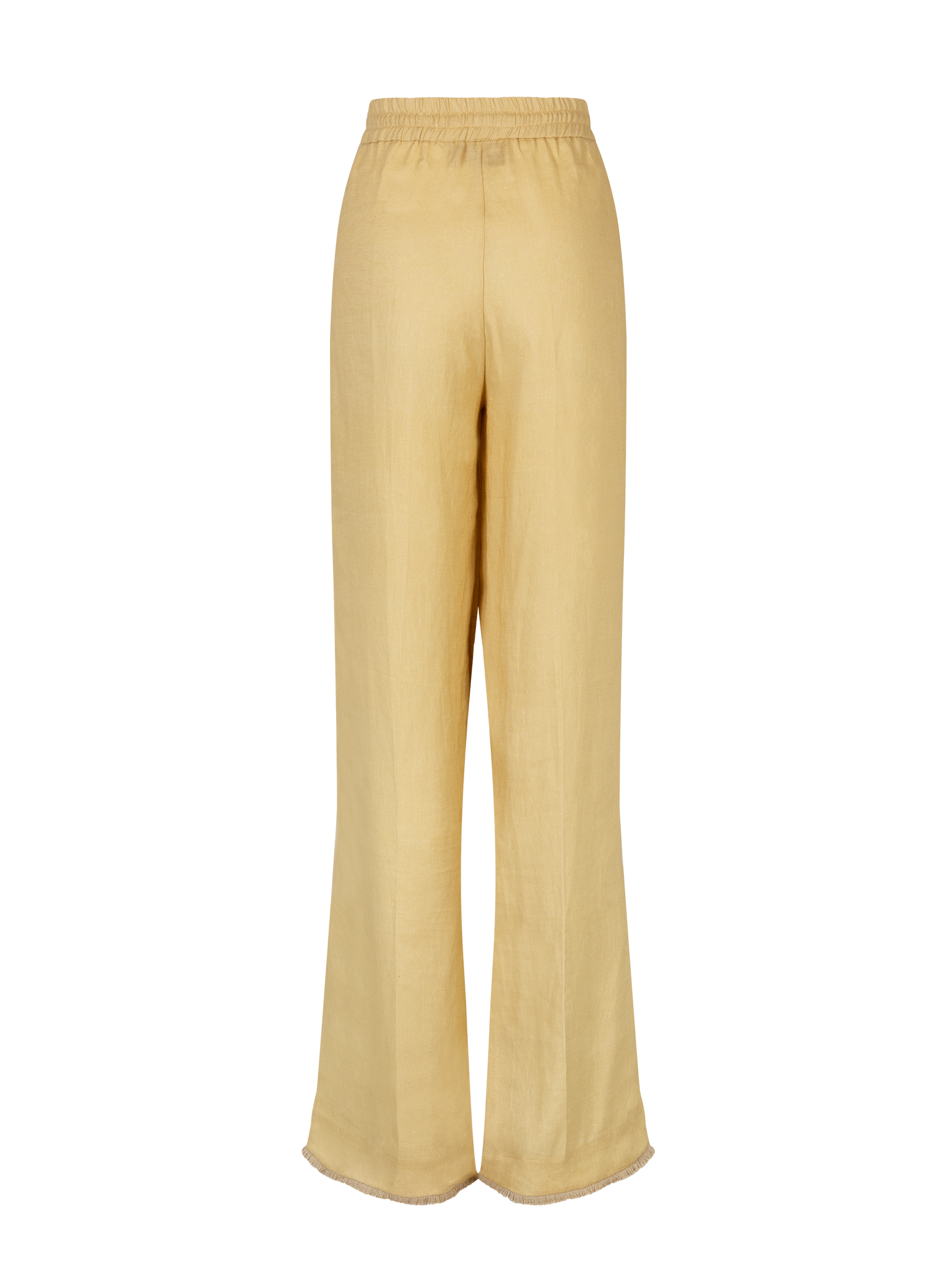 Trousers With Fringe in Beige