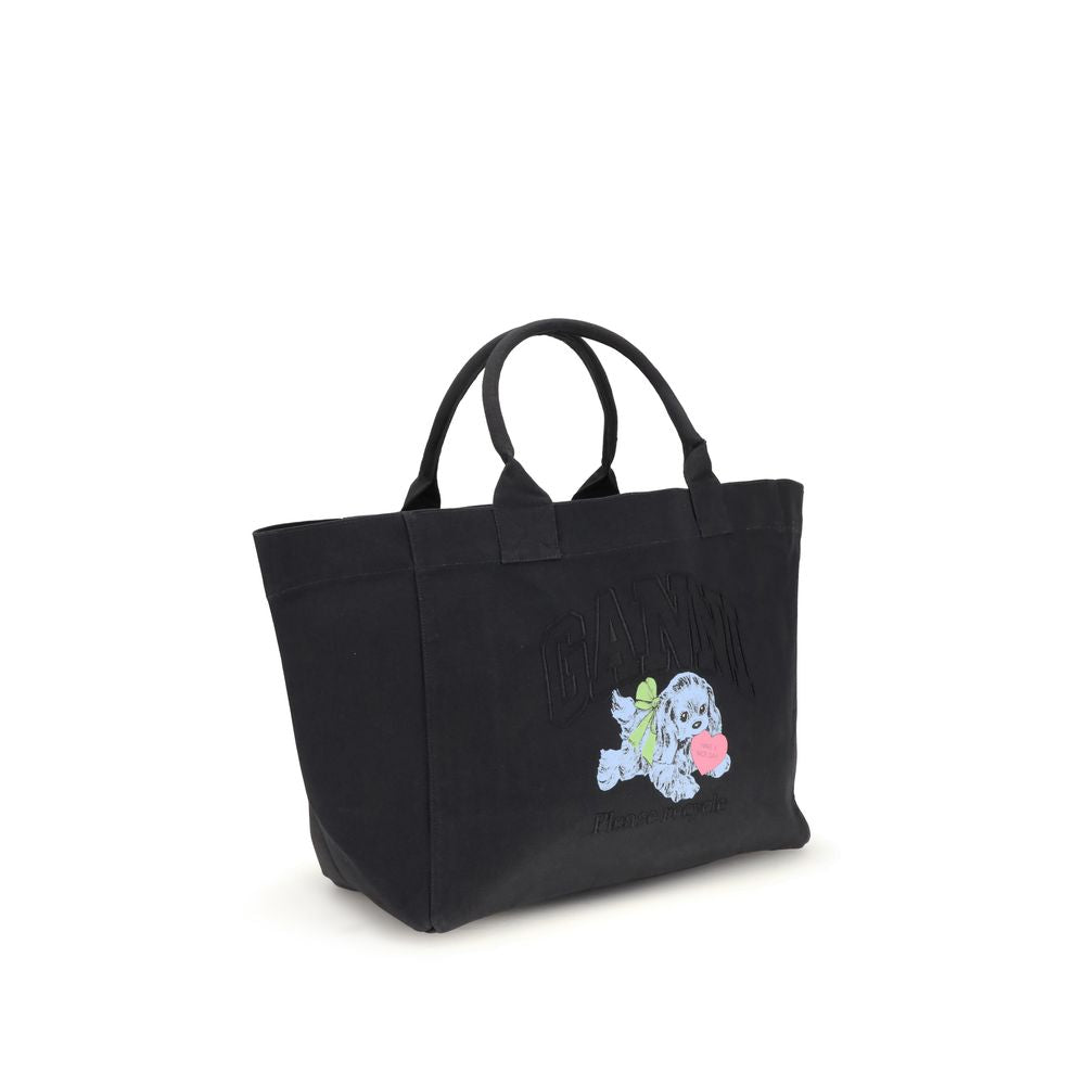 Ganni SHOPPER XXL POCKET DOG PRINT