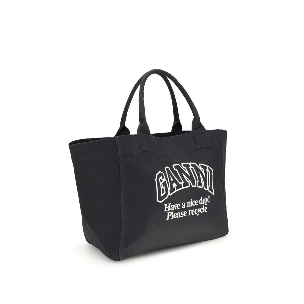 Ganni SHOPPER XXL CONTRASTED LOGO POCKET