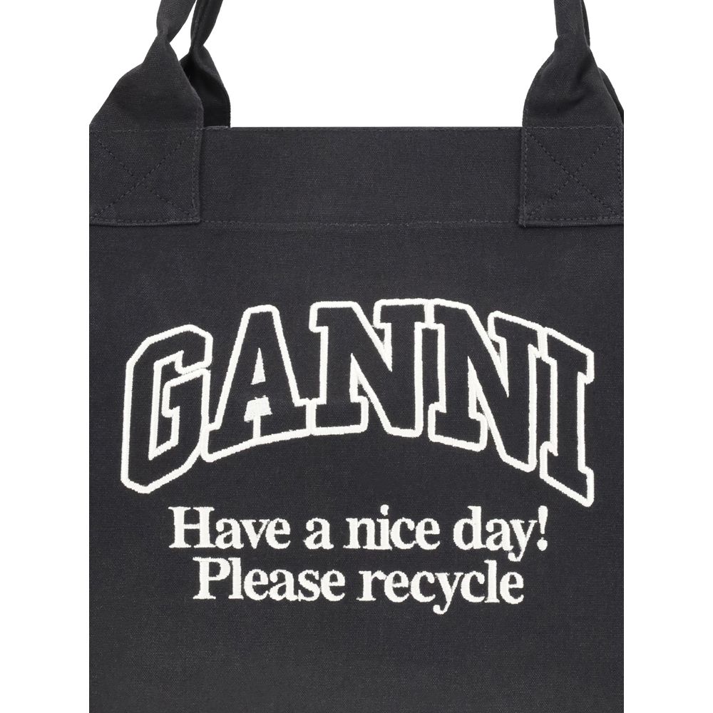 Ganni SHOPPER XXL CONTRASTED LOGO POCKET