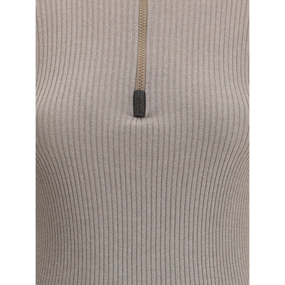 Brunello Cucinelli Zipped high neck Top