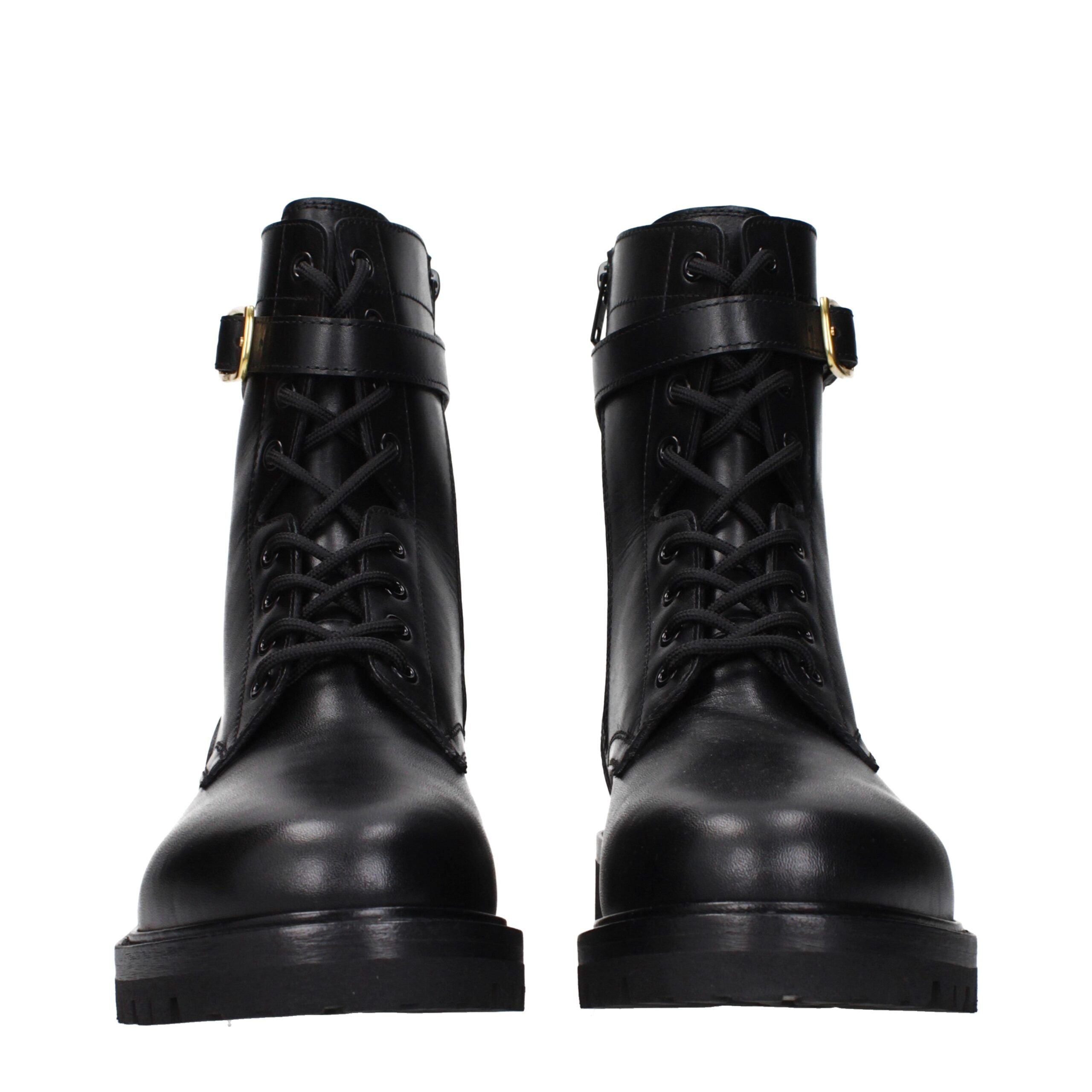 Celine Black Leather Ankle Boots