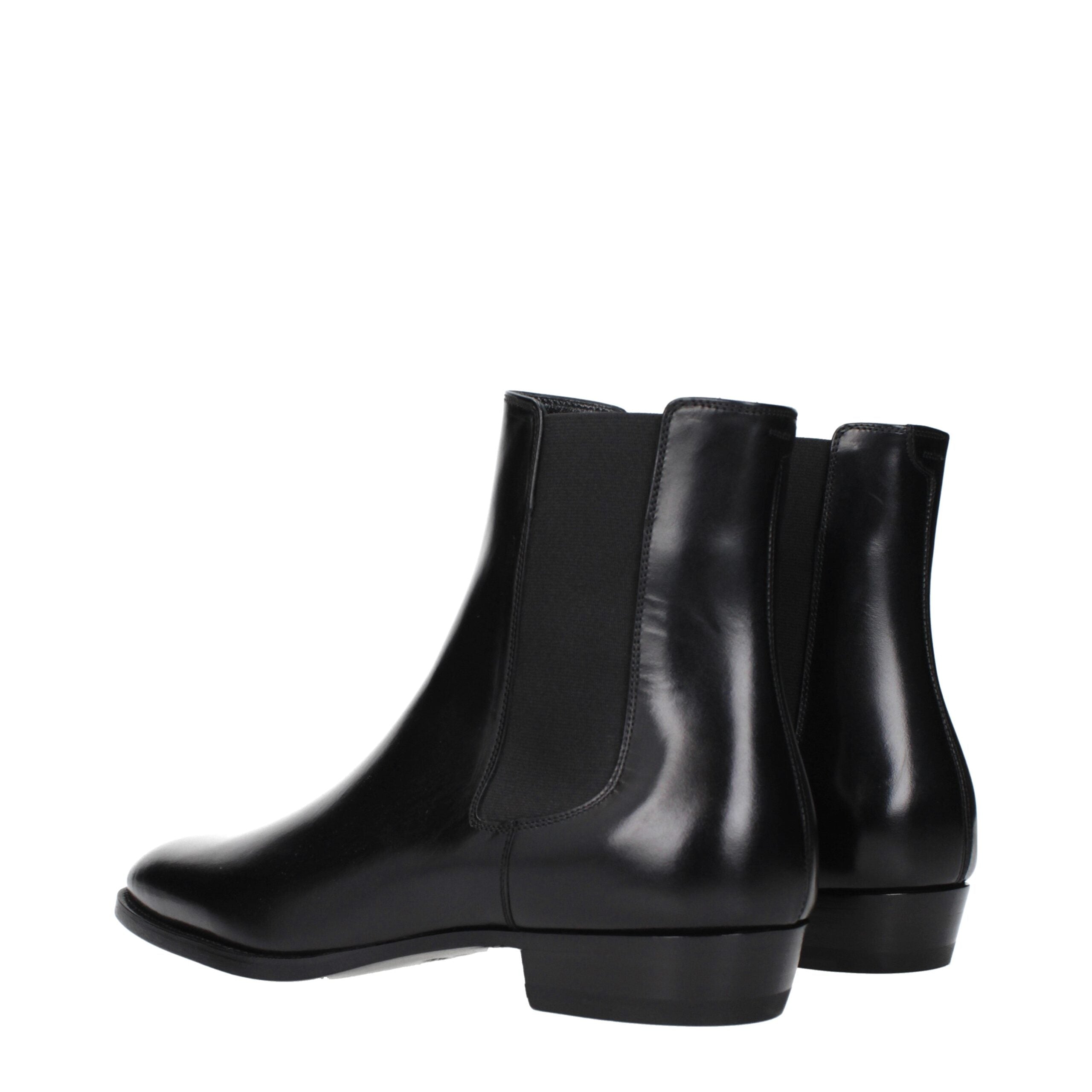 Celine Black Leather Ankle Boots