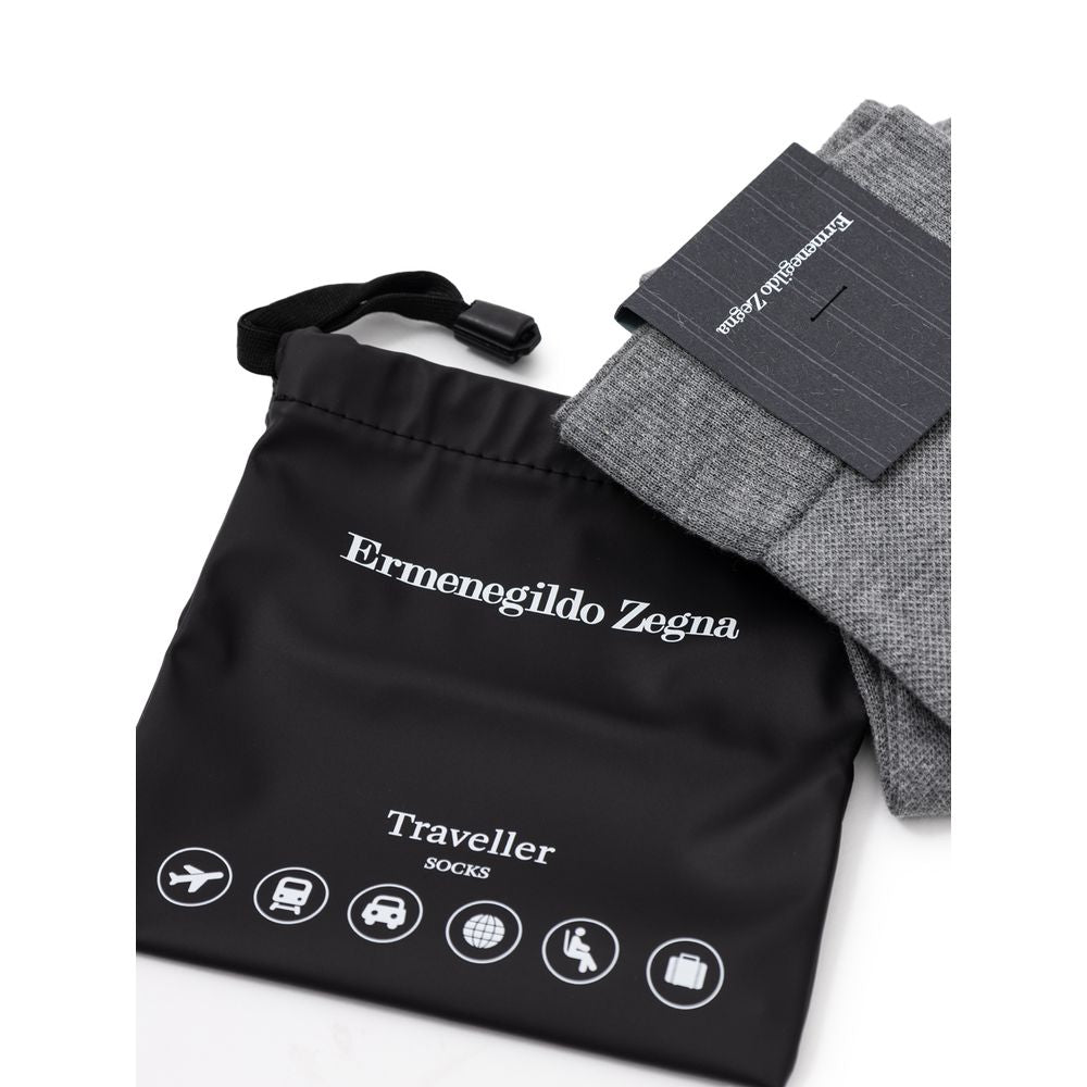 ZEGNA Gray Cotton Sock