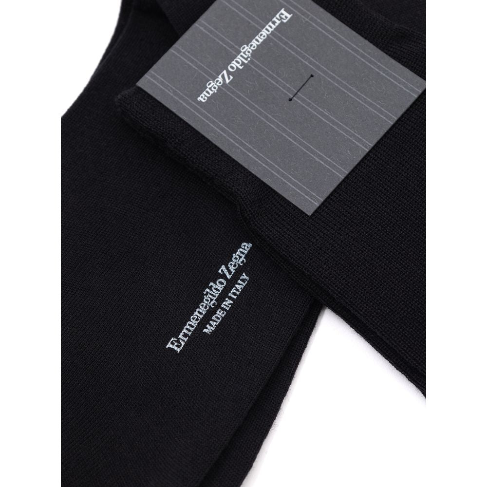 ZEGNA Black Wool Sock