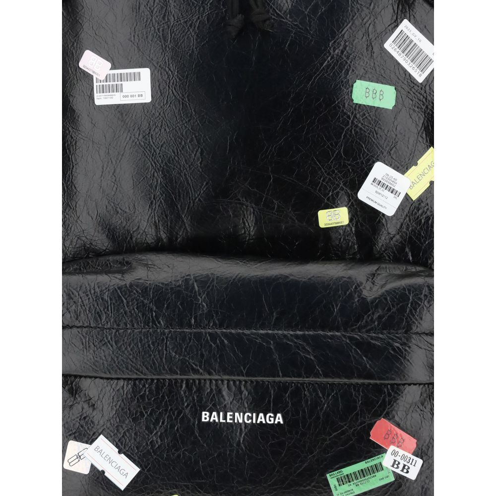 Balenciaga Explorer Backpack with printed stickers