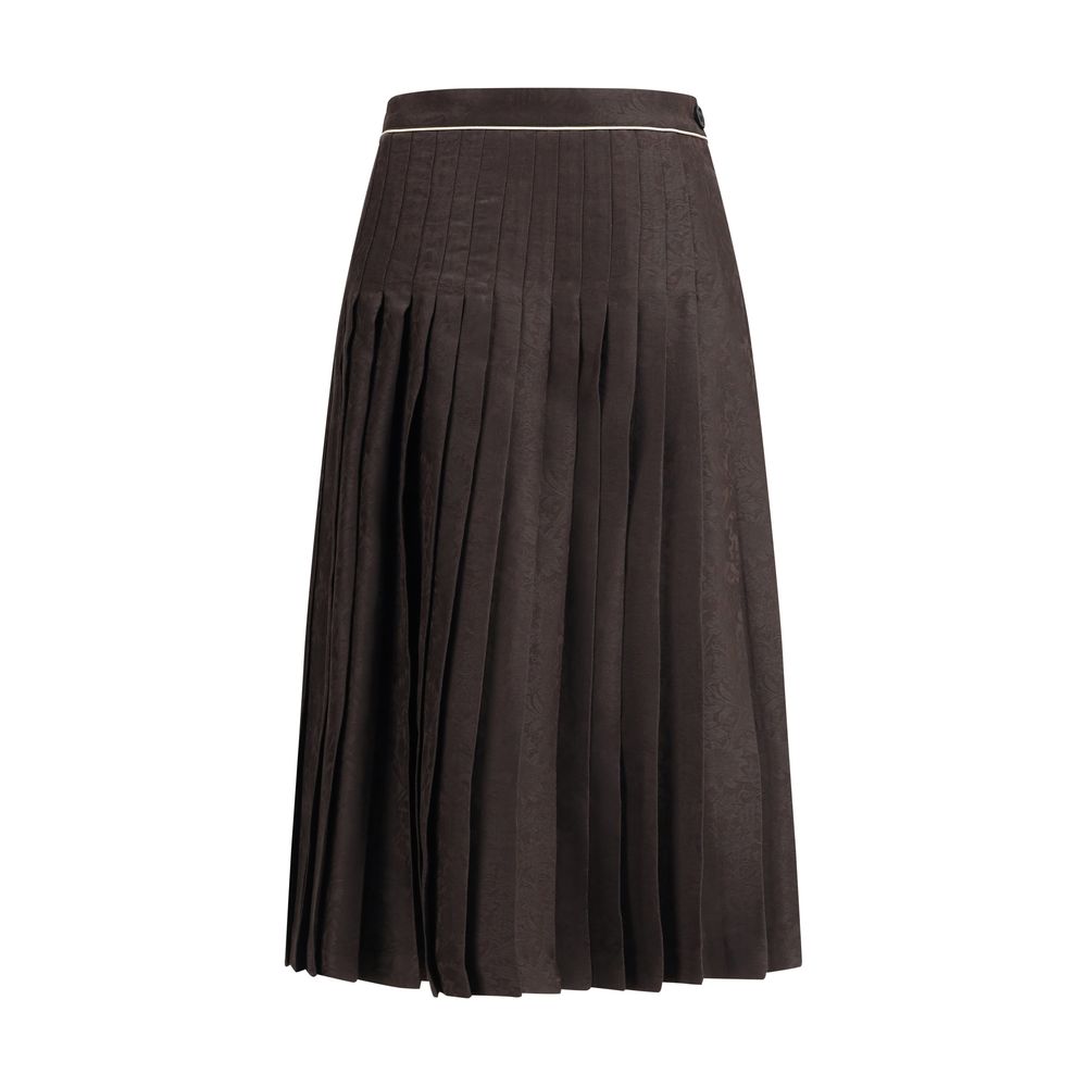 Burberry Sunflower Pleated Silk Skirt