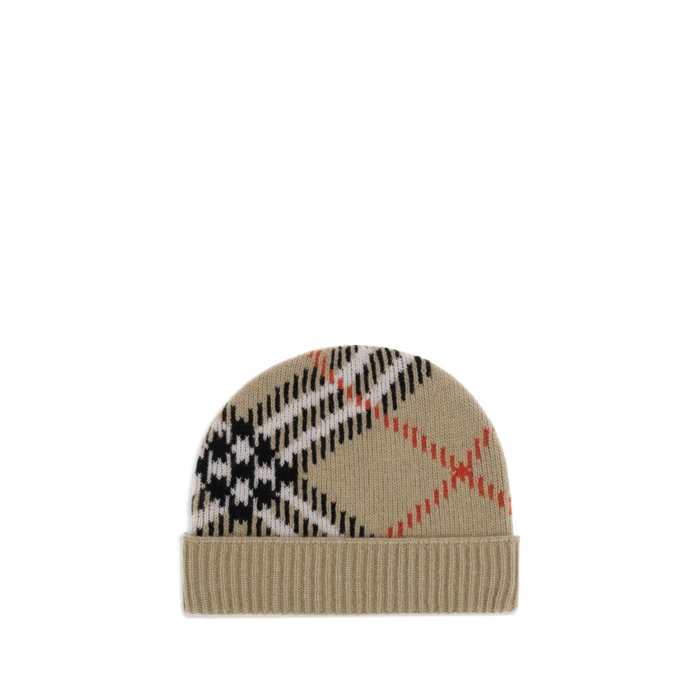 Burberry Cashmere blend Check beanie Hat
