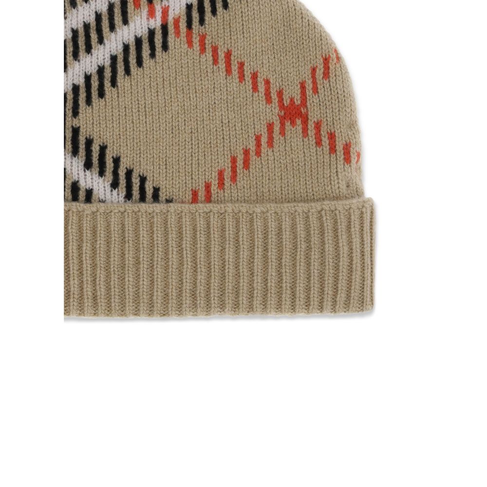 Burberry Cashmere blend Check beanie Hat