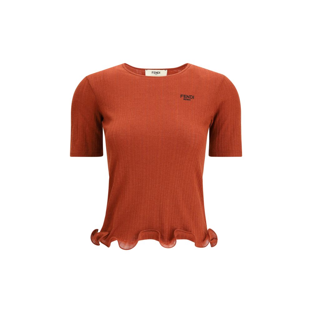Fendi Short-sleeved Virgin Wool Top