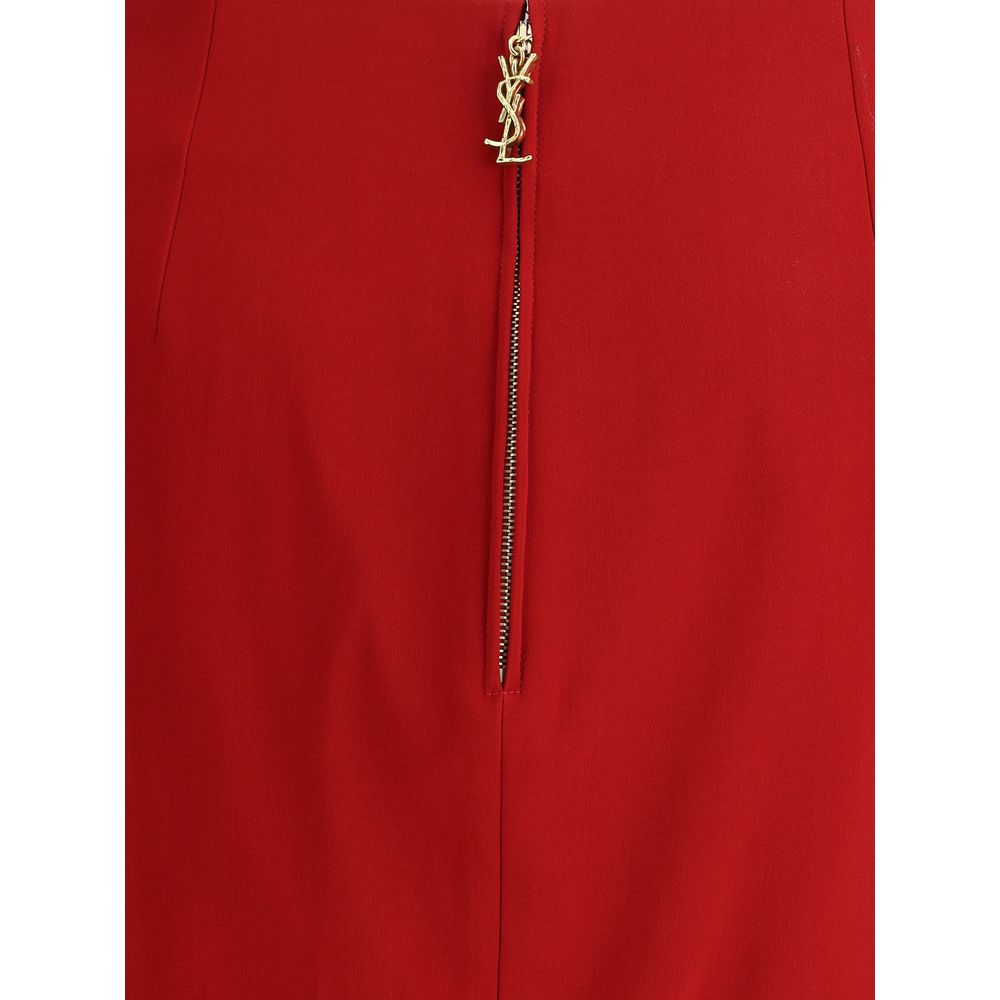 Saint Laurent Satin Pencil Skirt