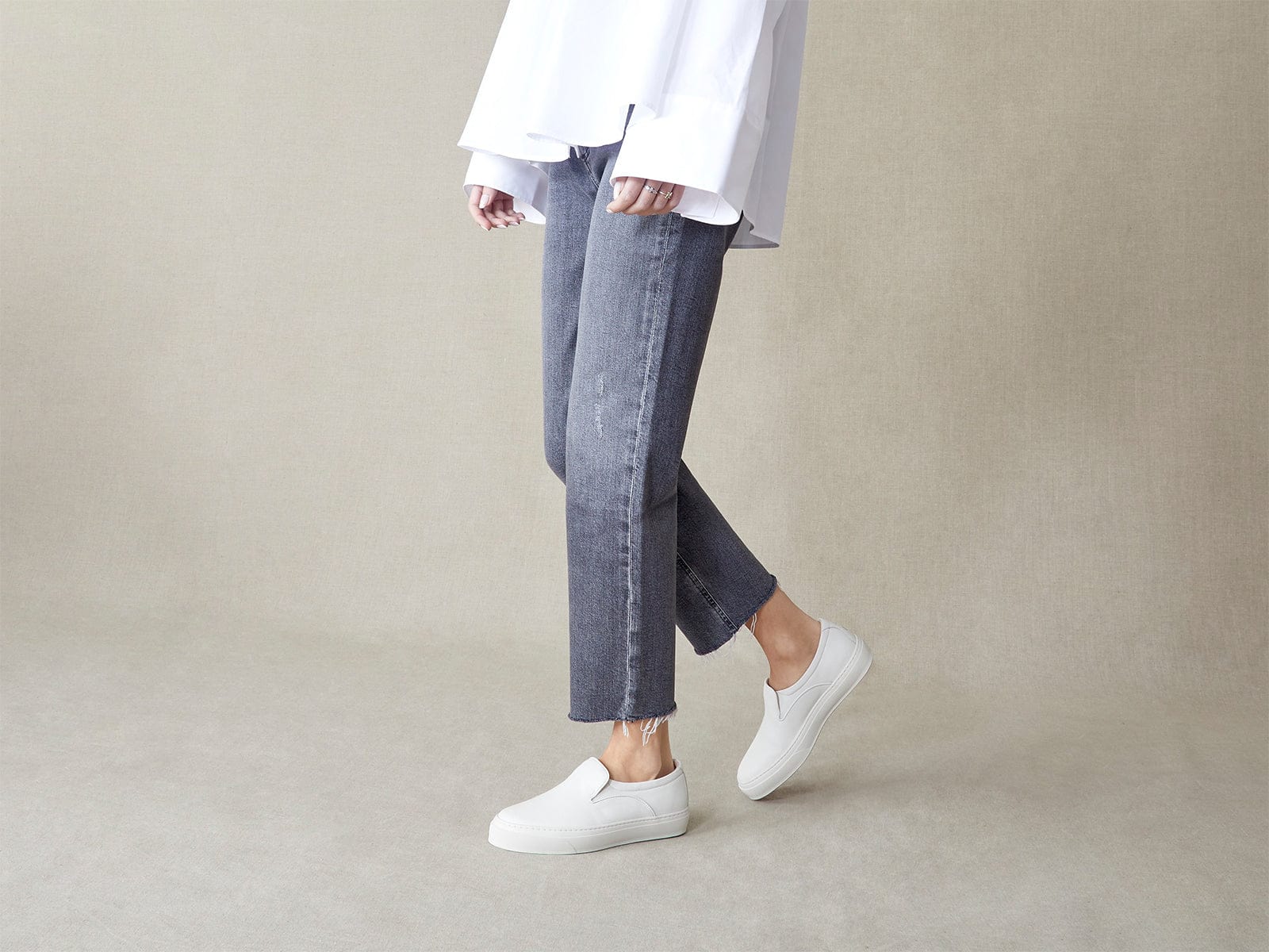 Beat Trainer in Off White Freedom Calf