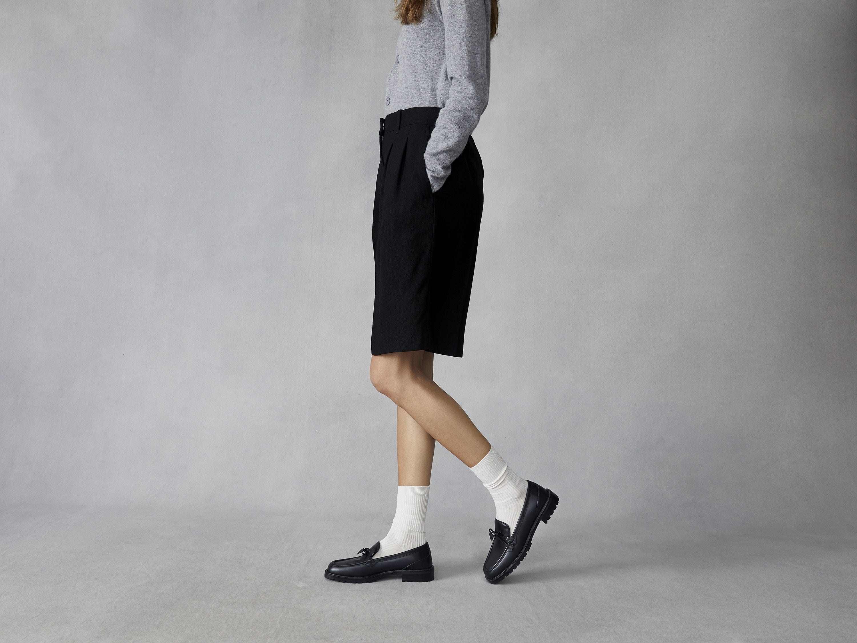 Charlotte Lace Loafers in Black Calf