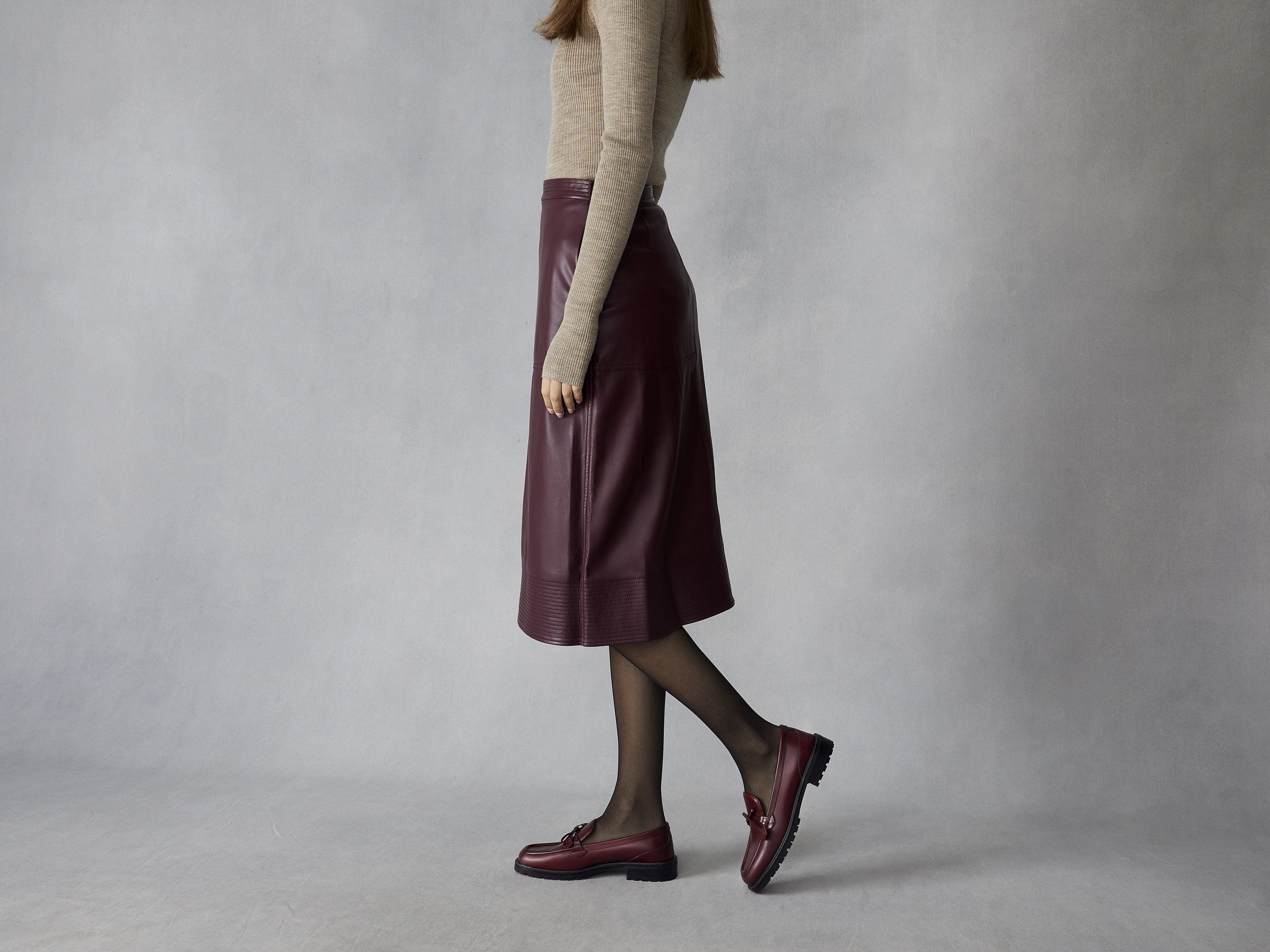 Charlotte Lace Loafers in Crimson Calf