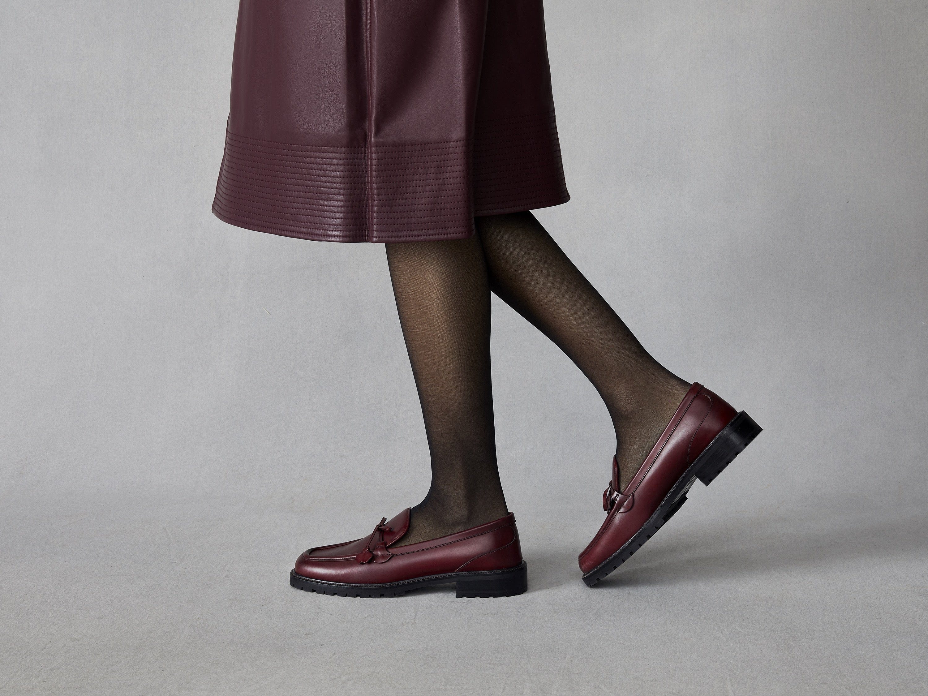 Charlotte Lace Loafers in Crimson Calf