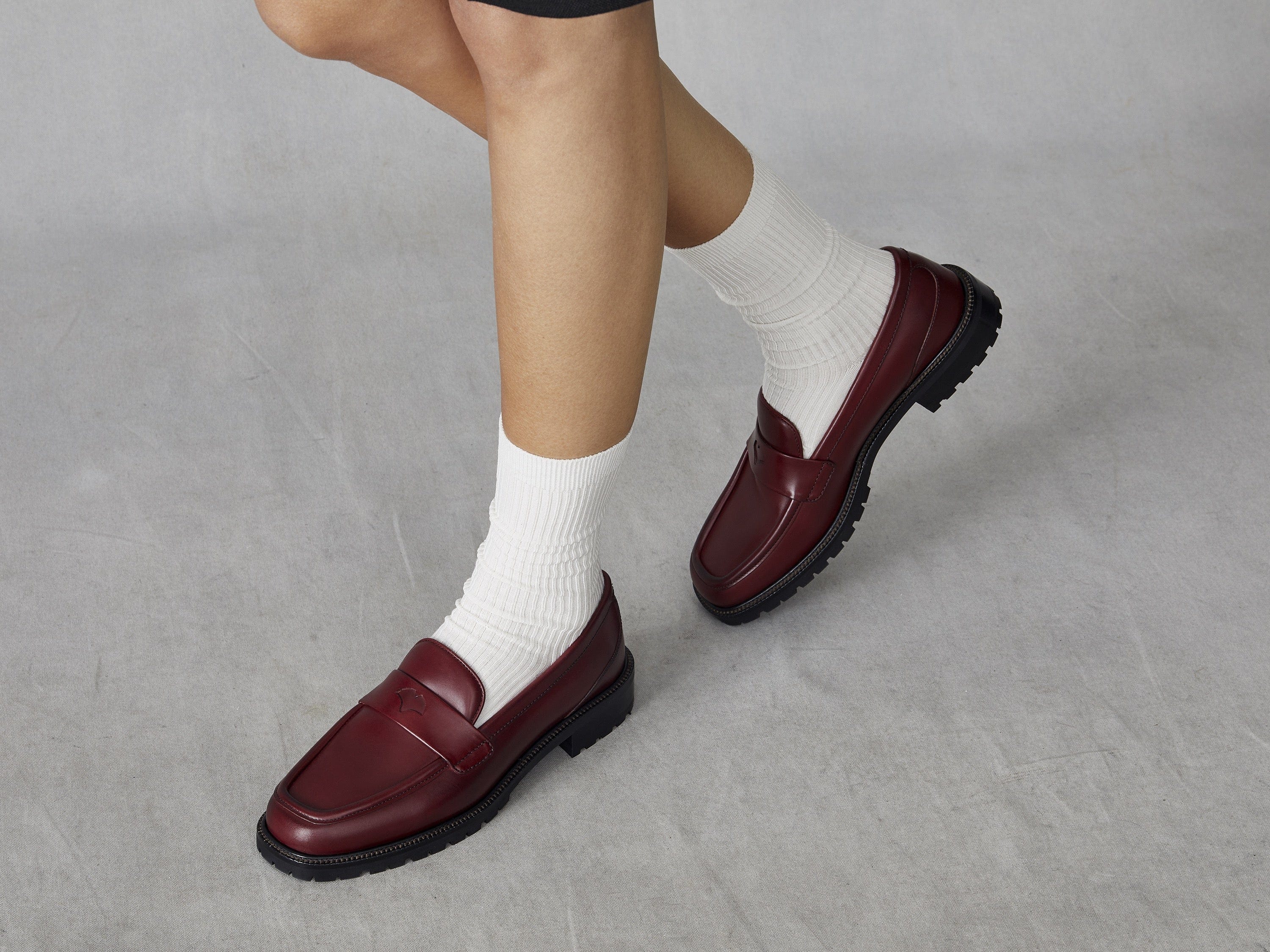 Charlotte Penny Loafers in Crimson Calf