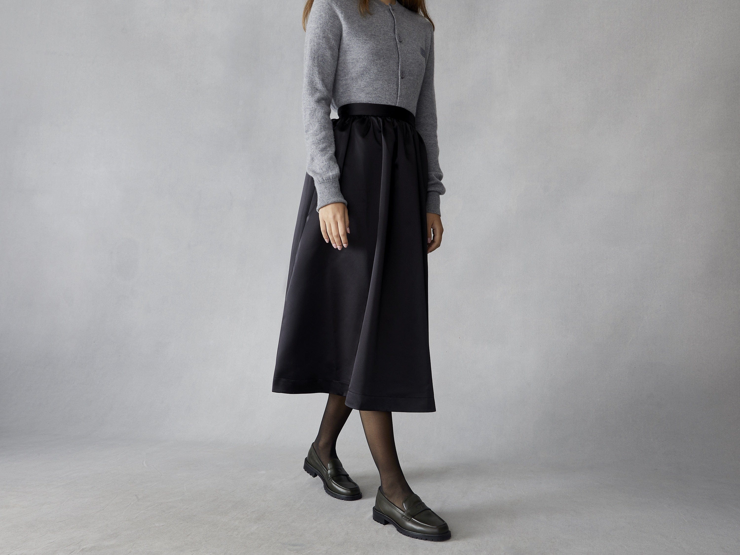 Charlotte Penny Loafers in Deep Green Calf