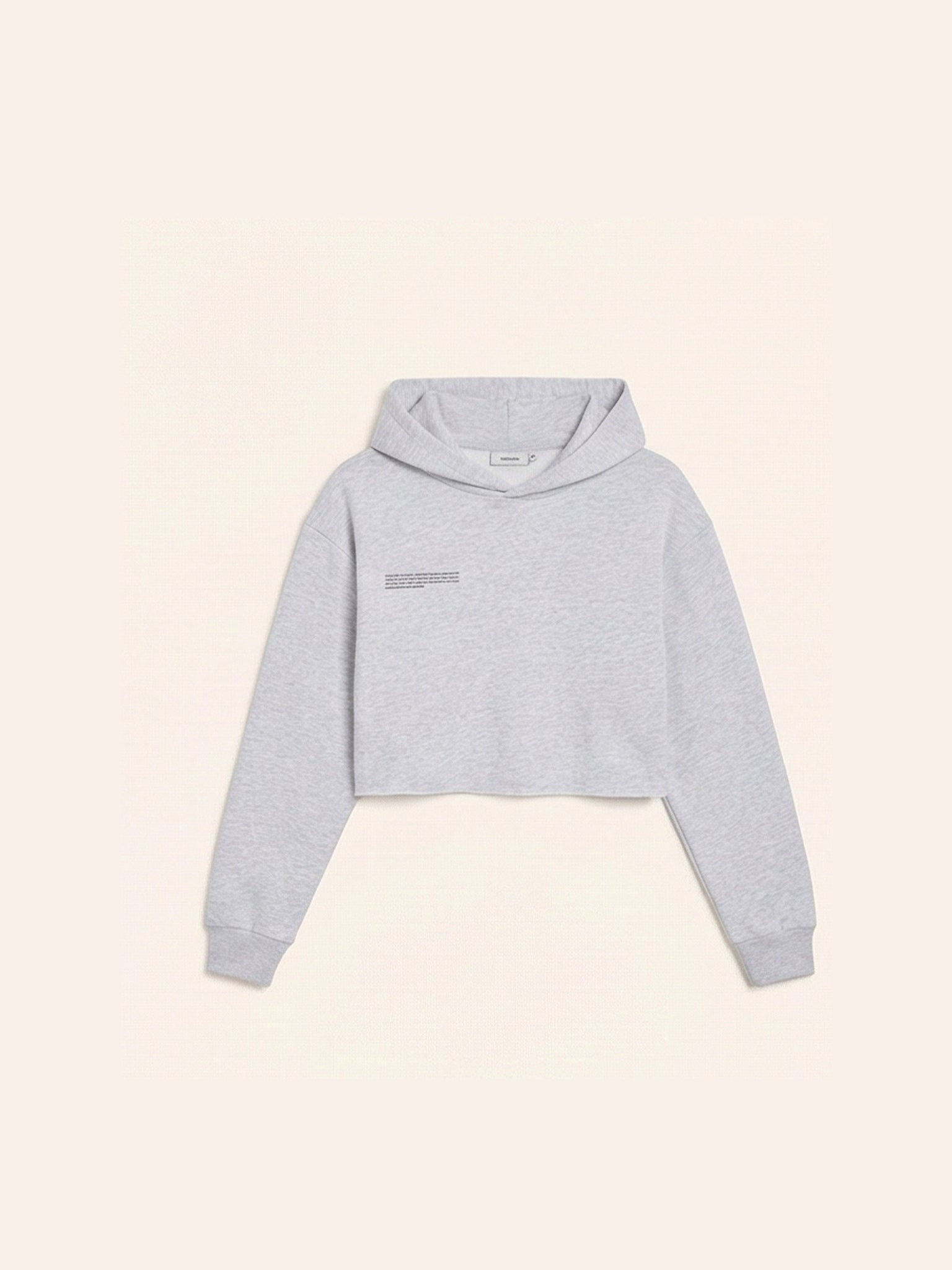 Cropped Midweight Hoodie - Light Grey Marl