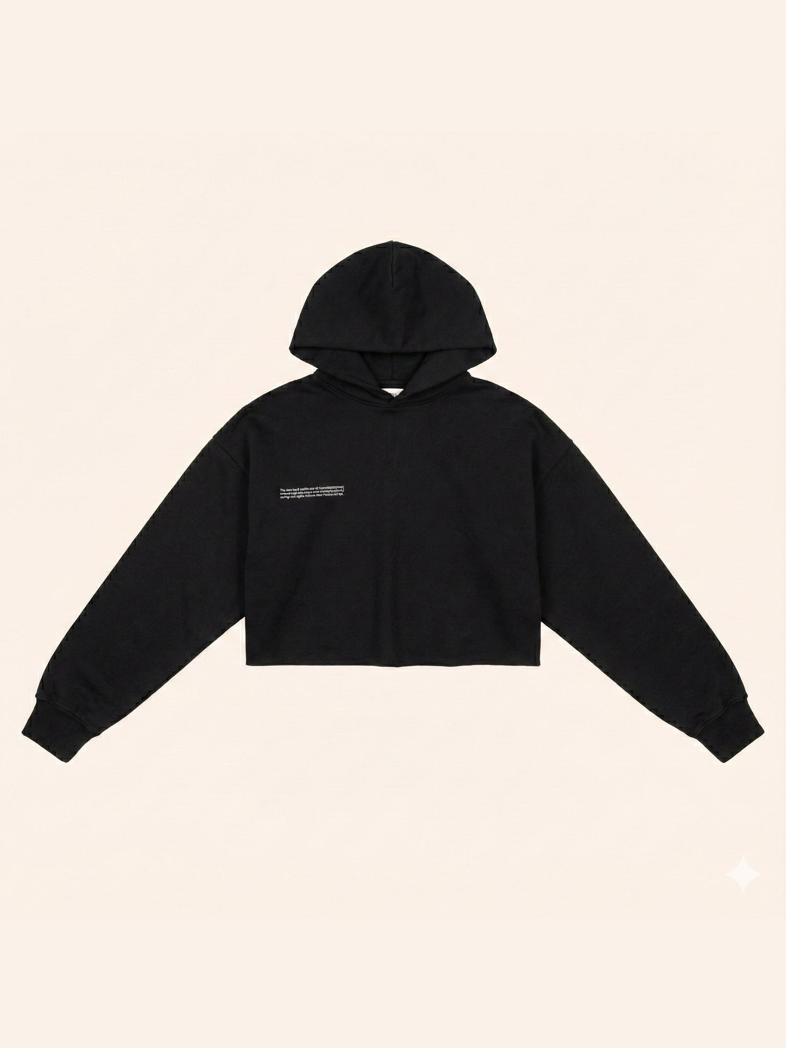 Cropped Midweight Hoodie - Black