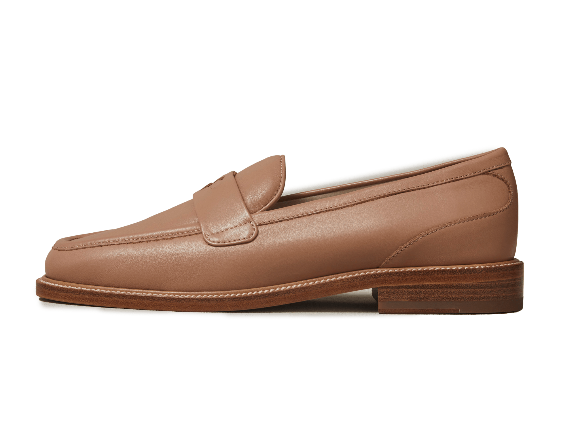 Charlotte Penny Loafers in Praline Matt Calfskin
