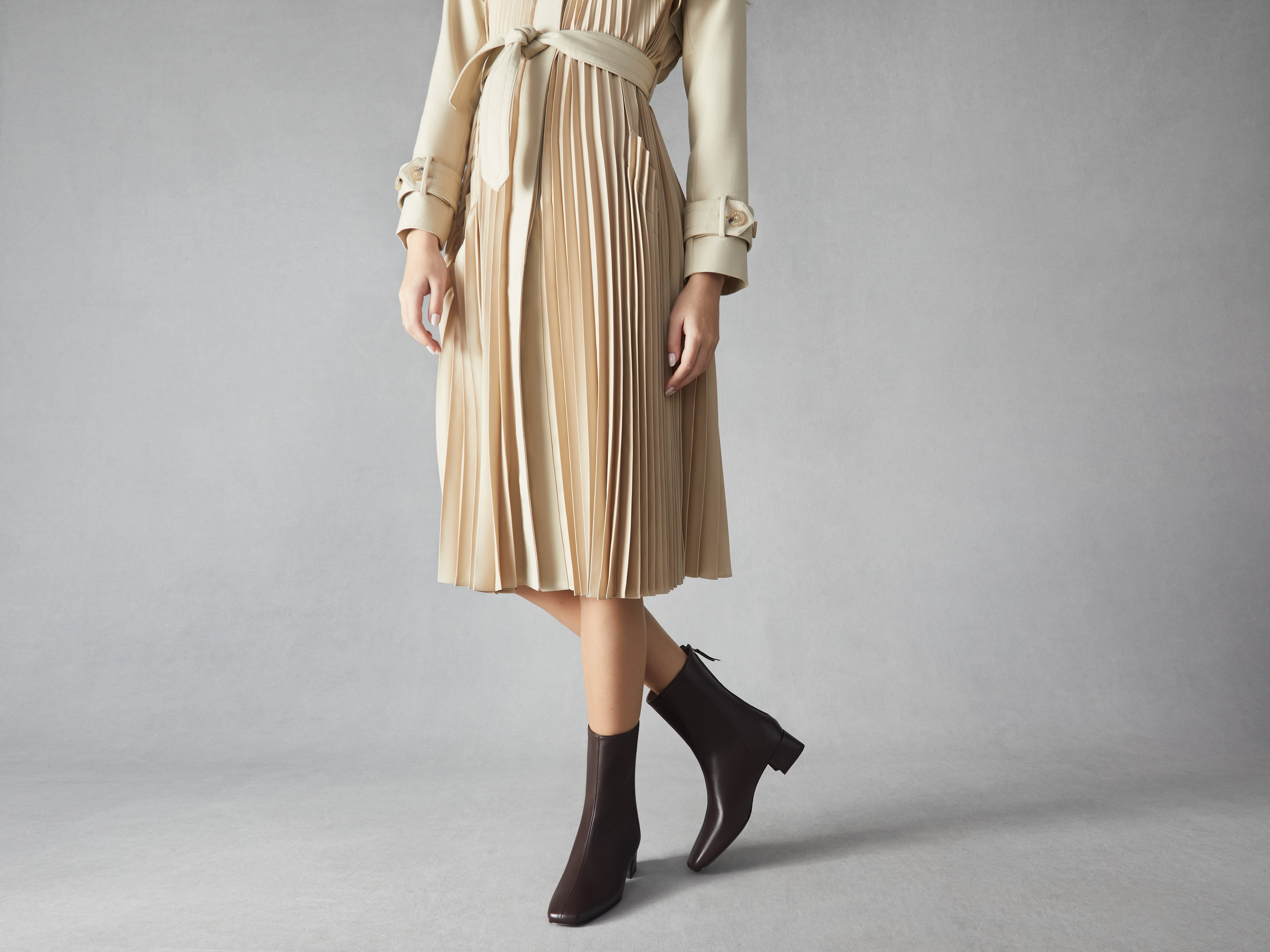 Debbie High Boots in Peppercorn Nappa