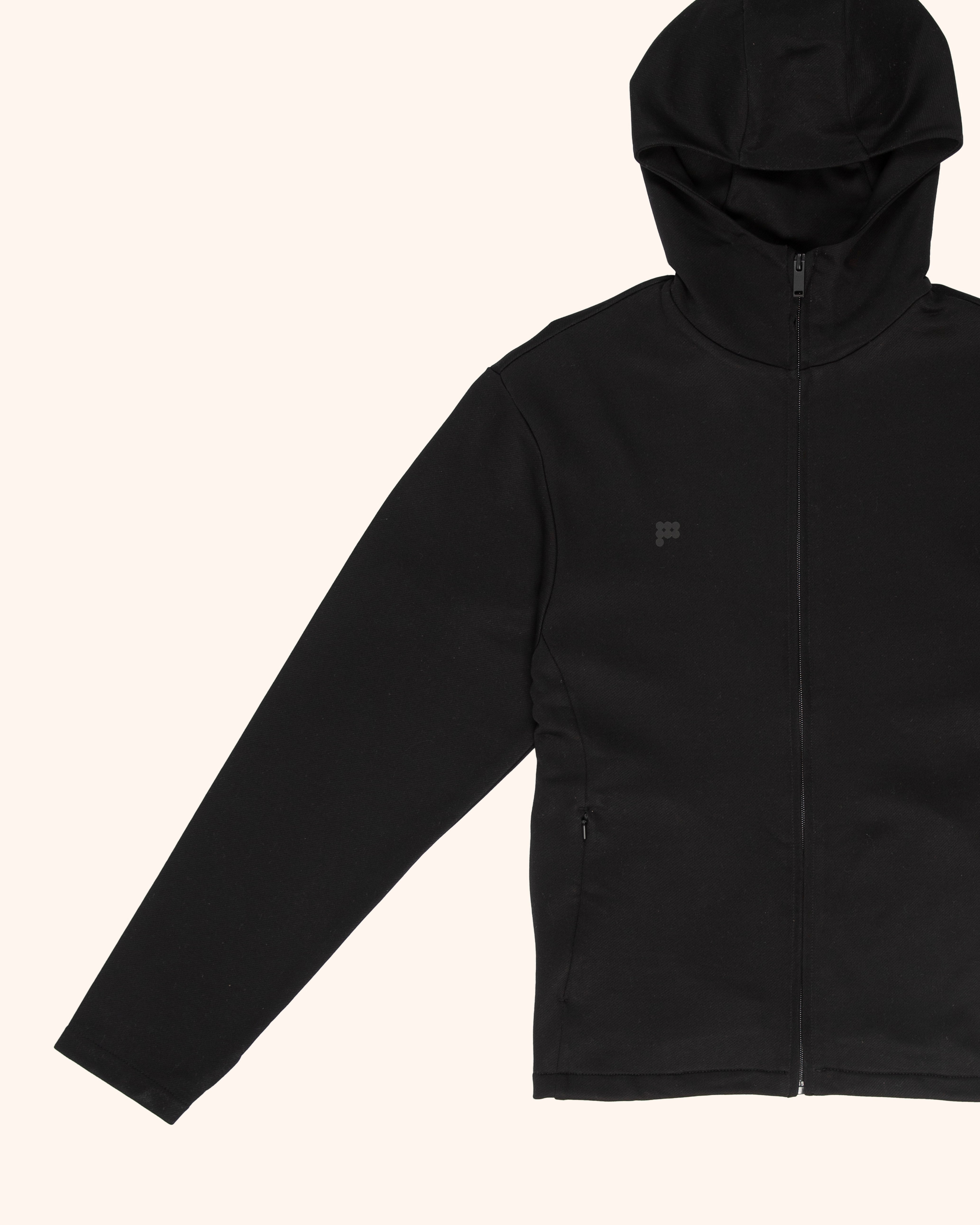 Midweight Zipped Hoodie - Black