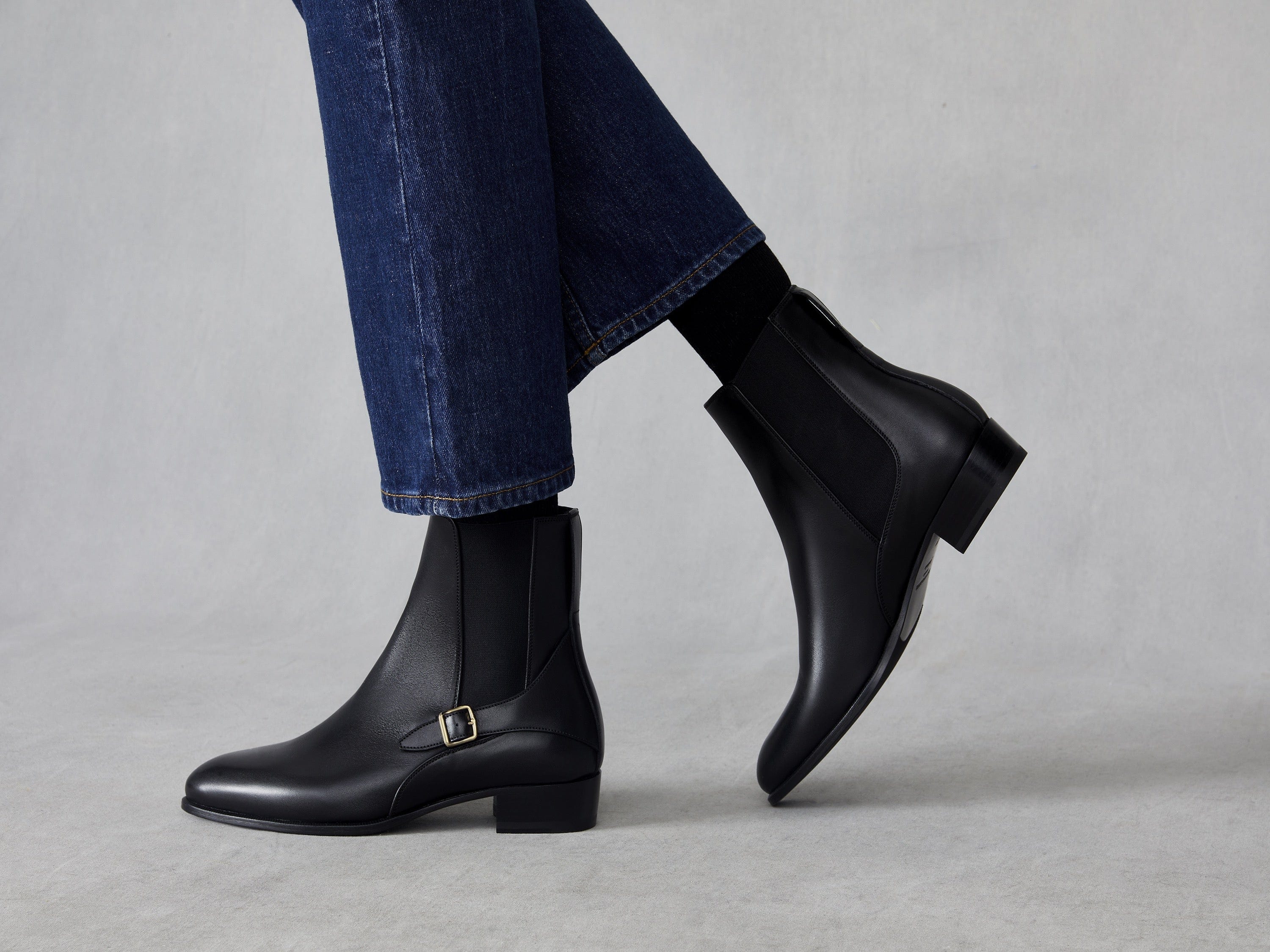 Hopper Boots in Black Dream Calf