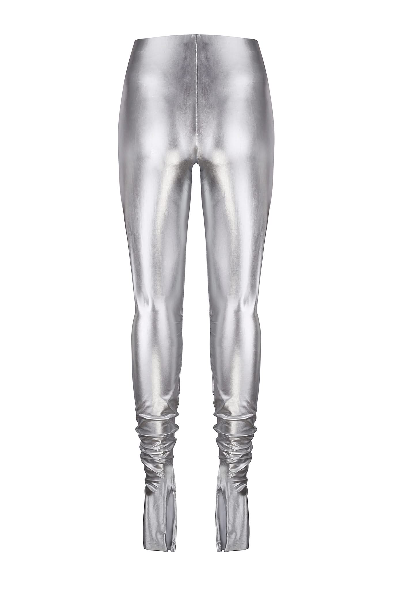 METALLIC LEGGINGS - Silver
