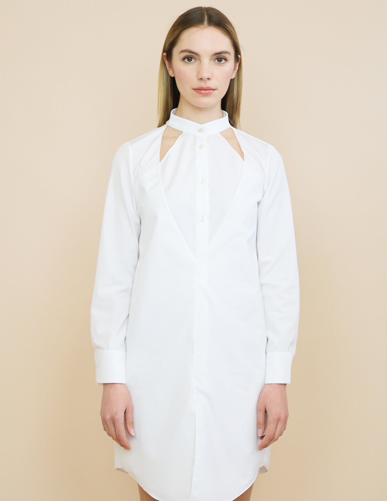 Shirt dress in white