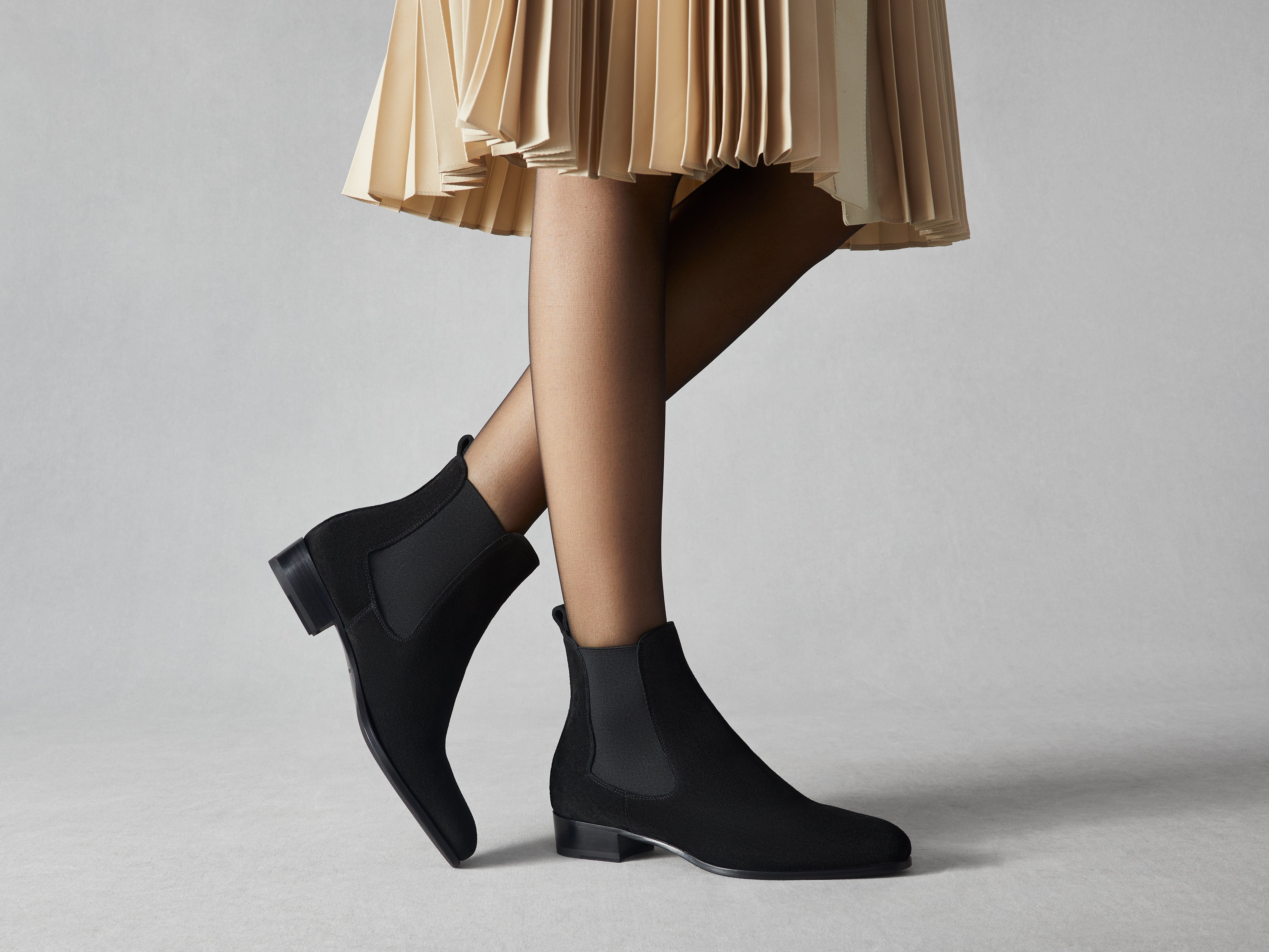 Joan Boot in Black Glove Suede