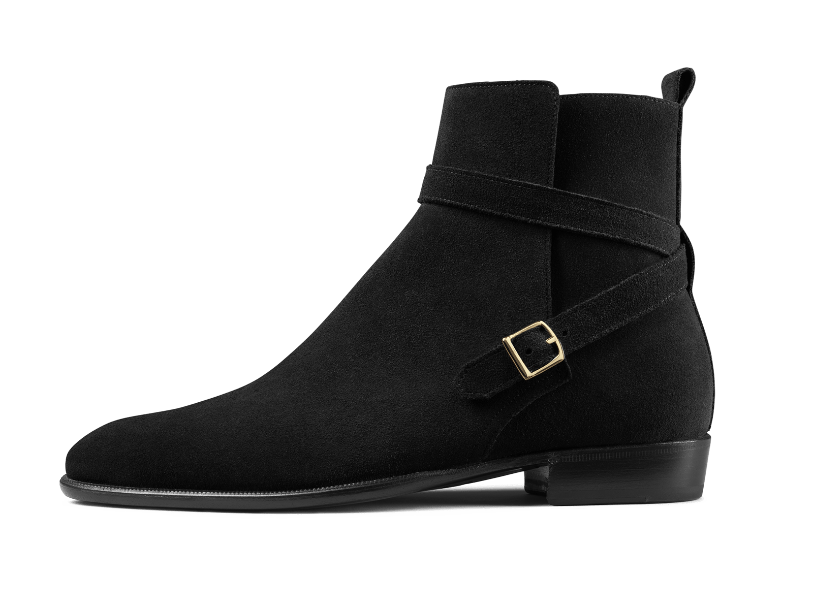 Watts in Black Shield Suede