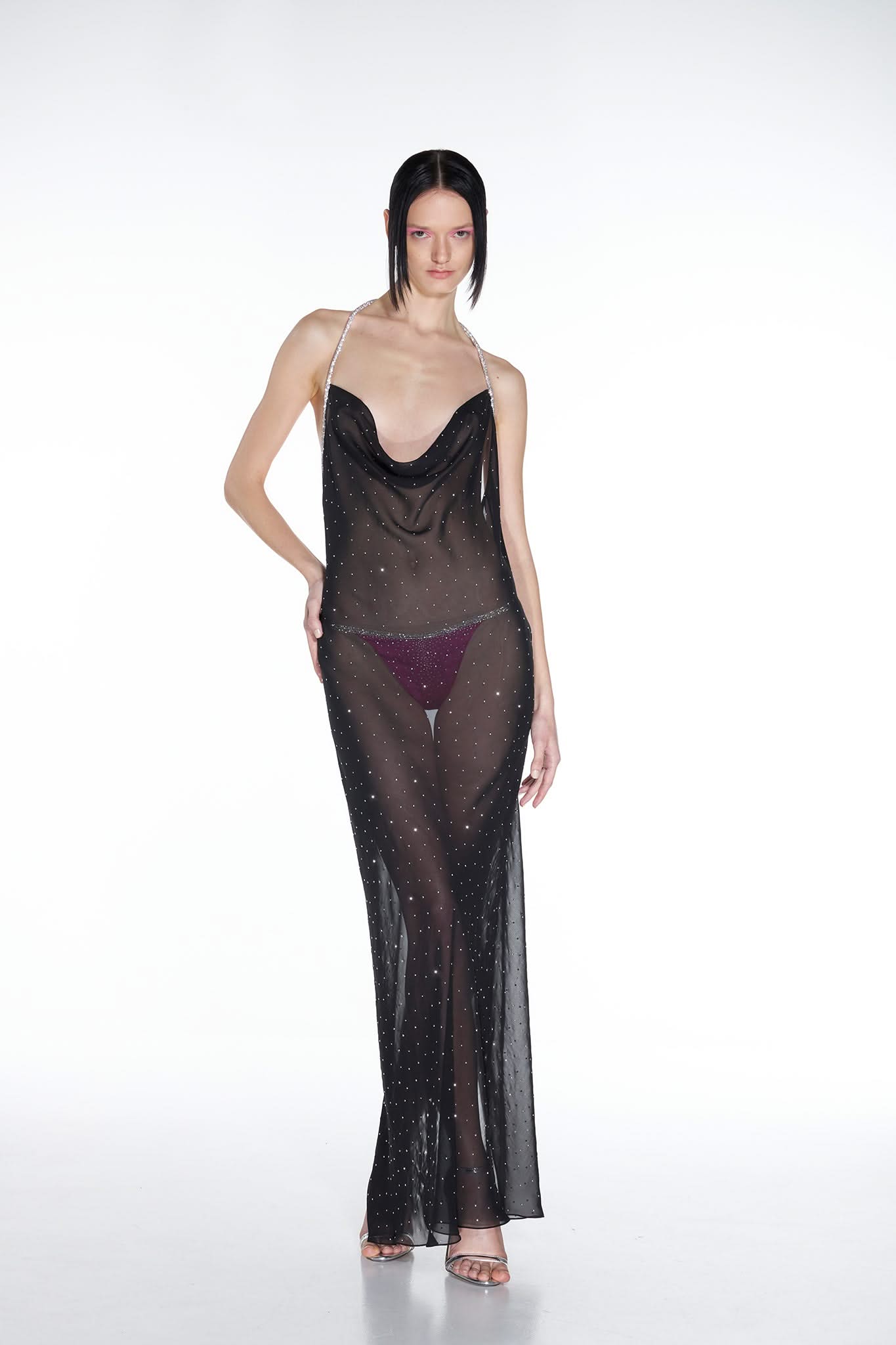 PARIS CHIFFON DRESS - Black