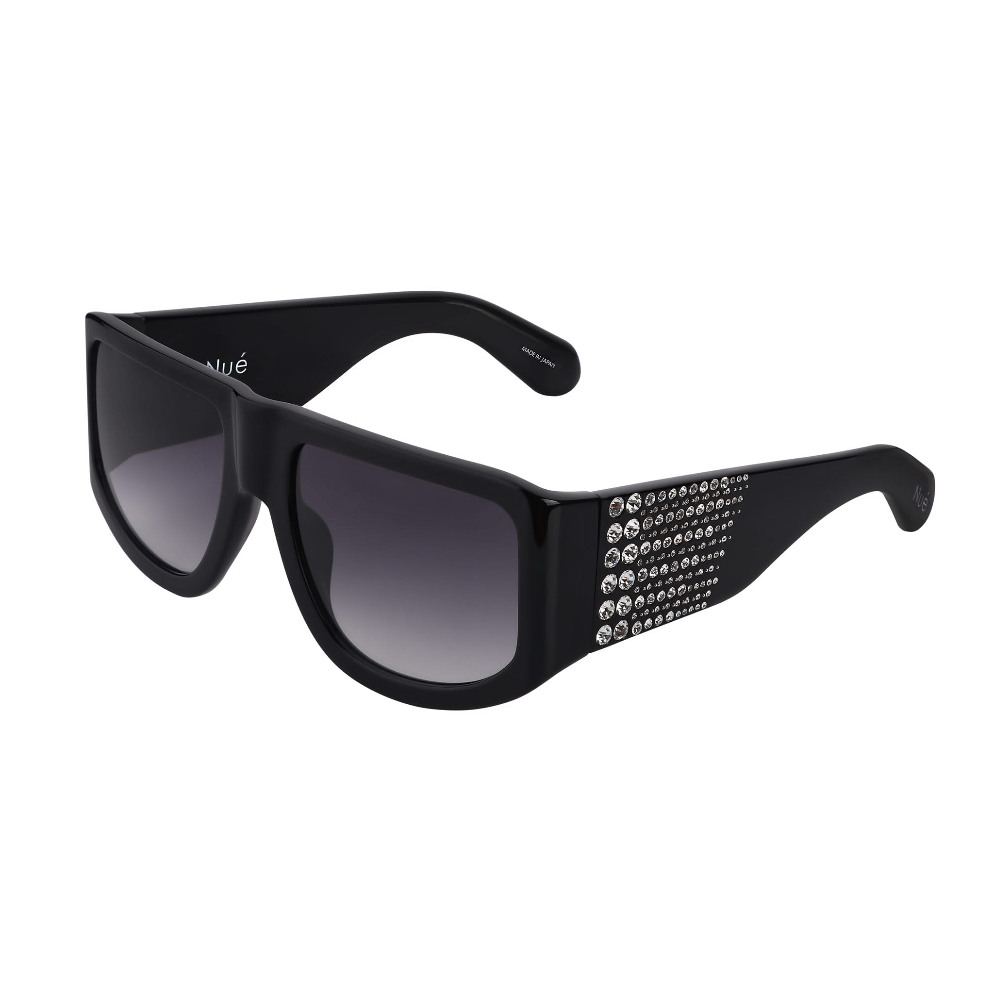 IT GIRL SUNGLASSES IN BLACK WITH CRYSTALS - Black