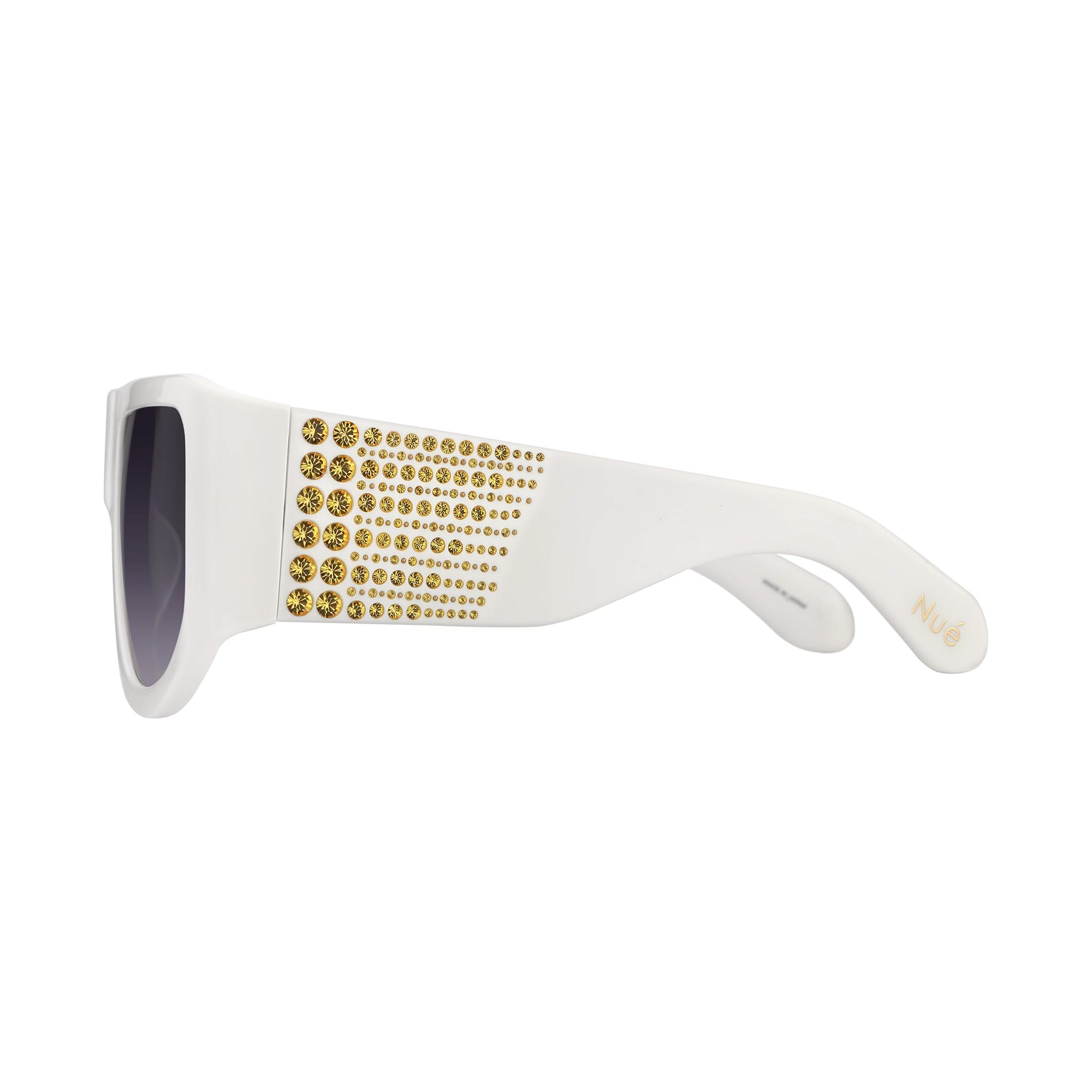 IT GIRL SUNGLASSES IN WHITE WITH CRYSTALS