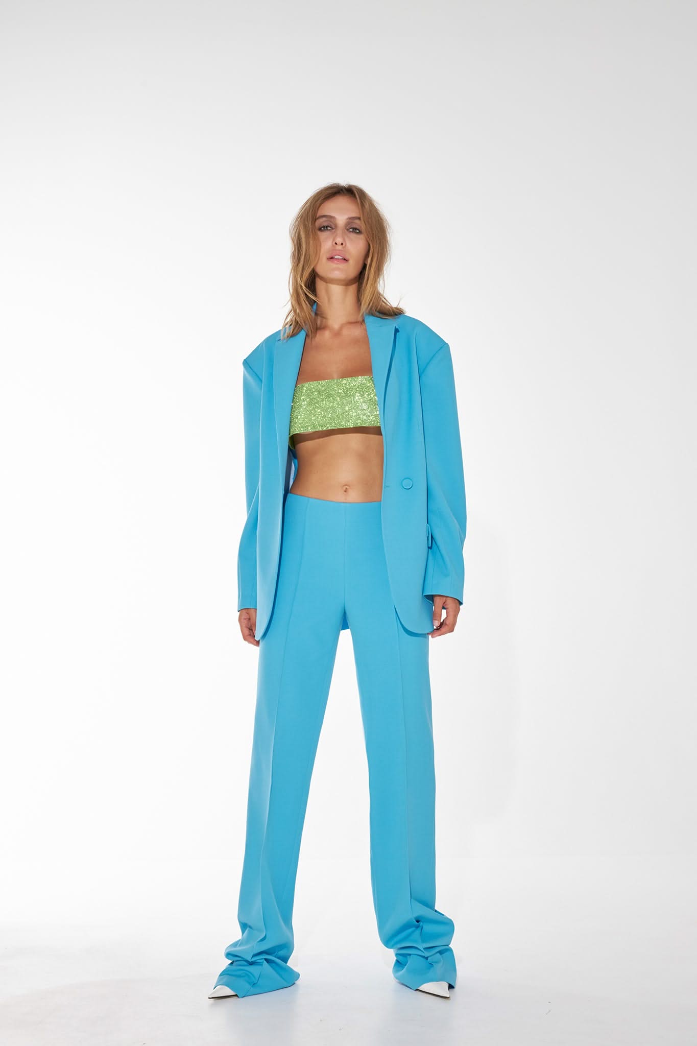 SEA WAVE TAILORED BLAZER - Turquoise