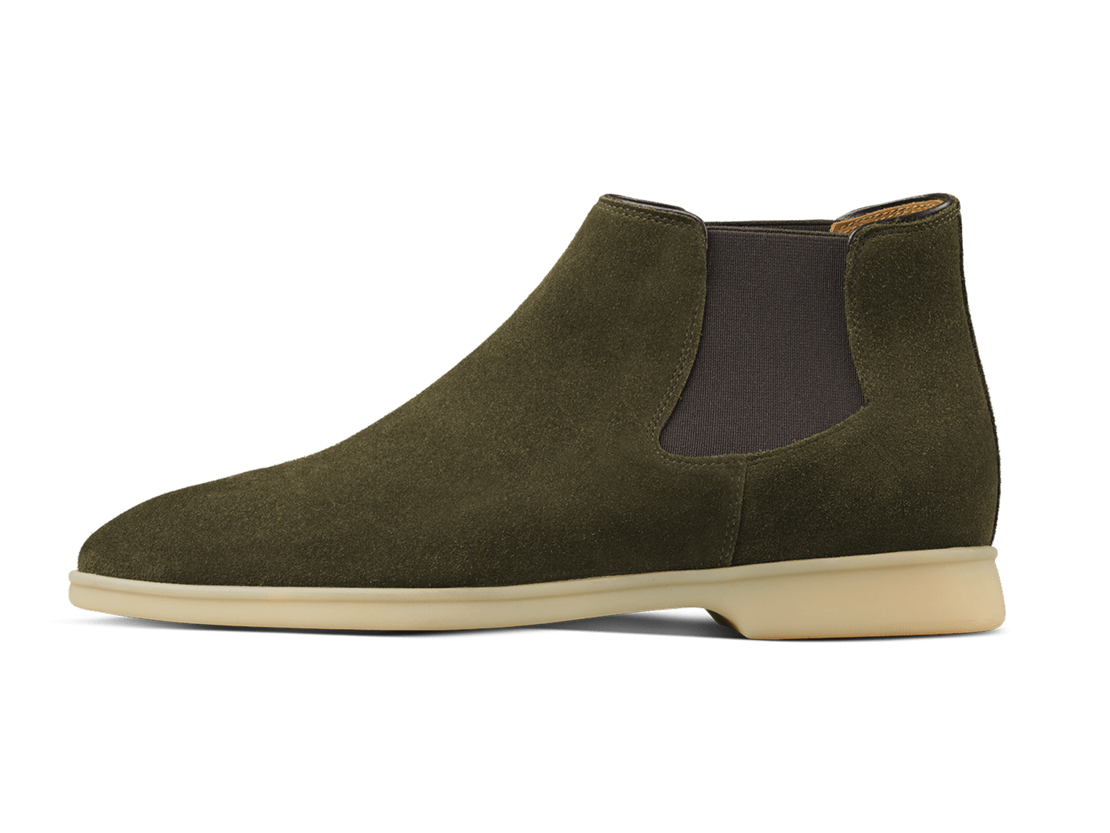 Rover Boots in Moss Glove Suede Natural Sole