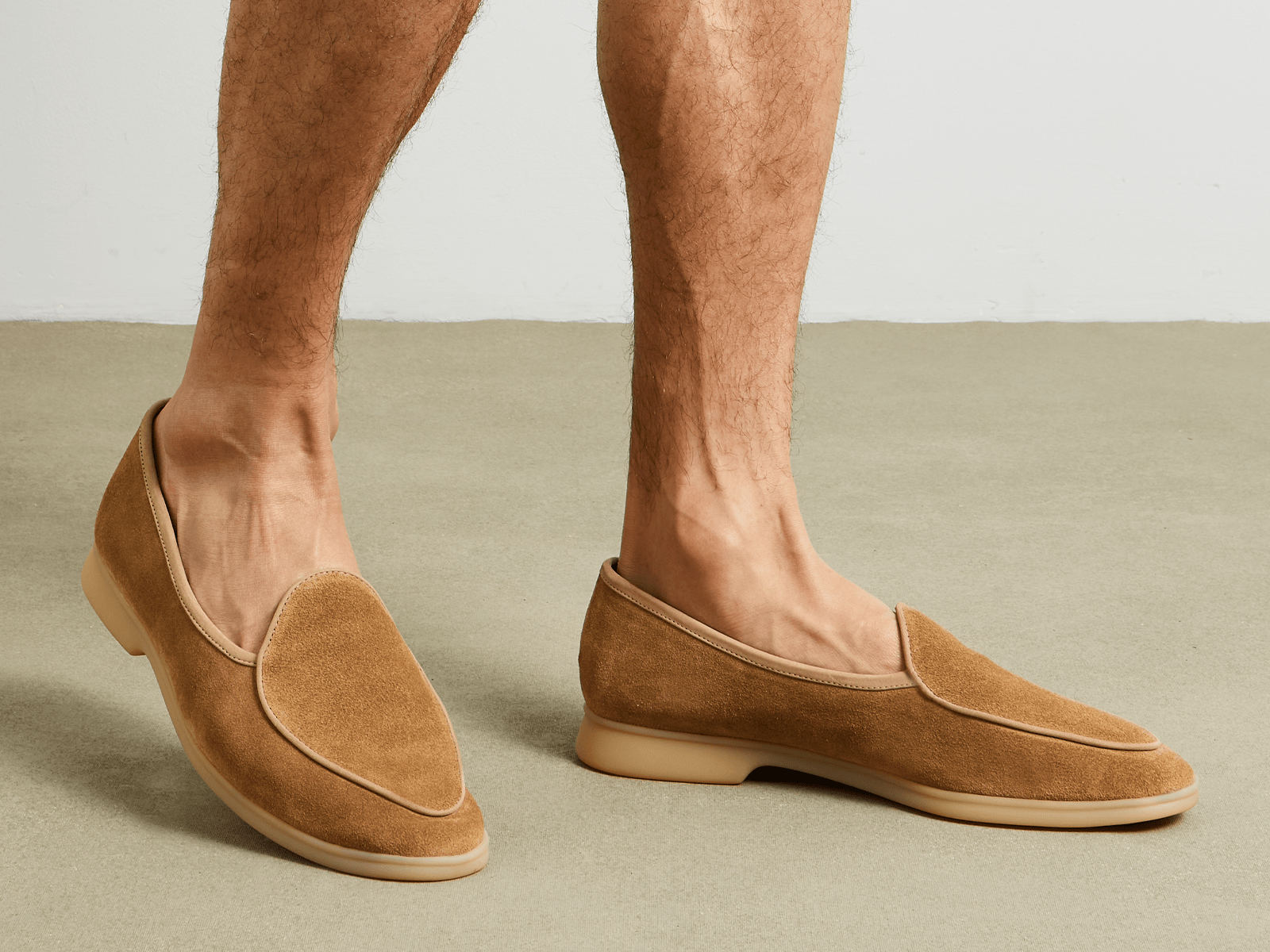 Stride Loafers in Clay Glove Suede Natural Sole