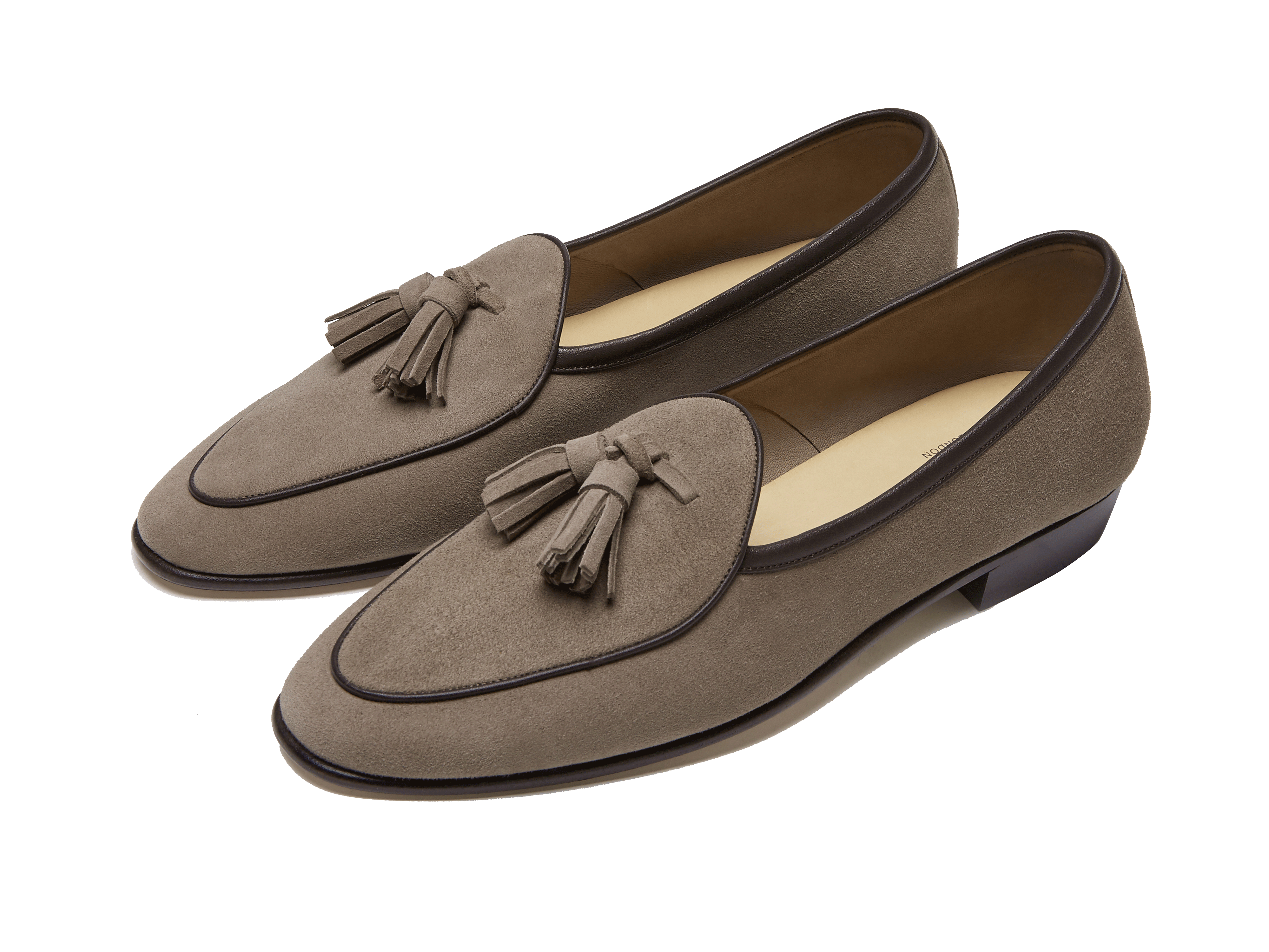 Sagan Classic Tassel Loafers in Greige Asteria Suede