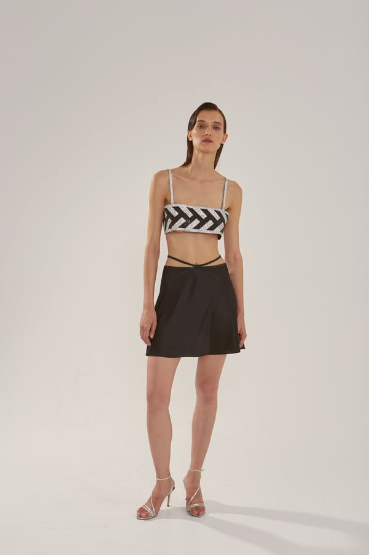 SILK SKIRT MINI - Black