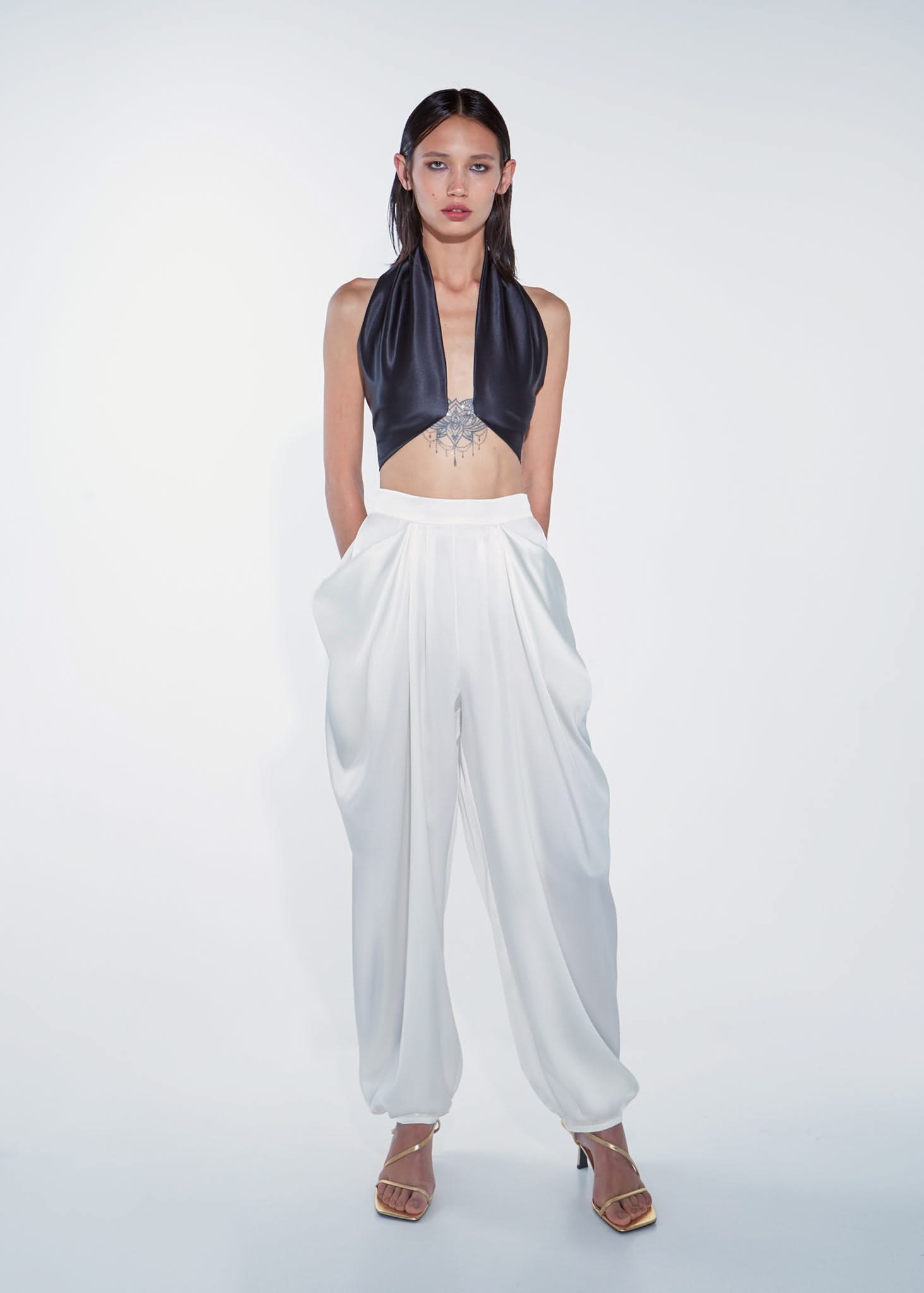 NIMA SILK TROUSERS - Ivory