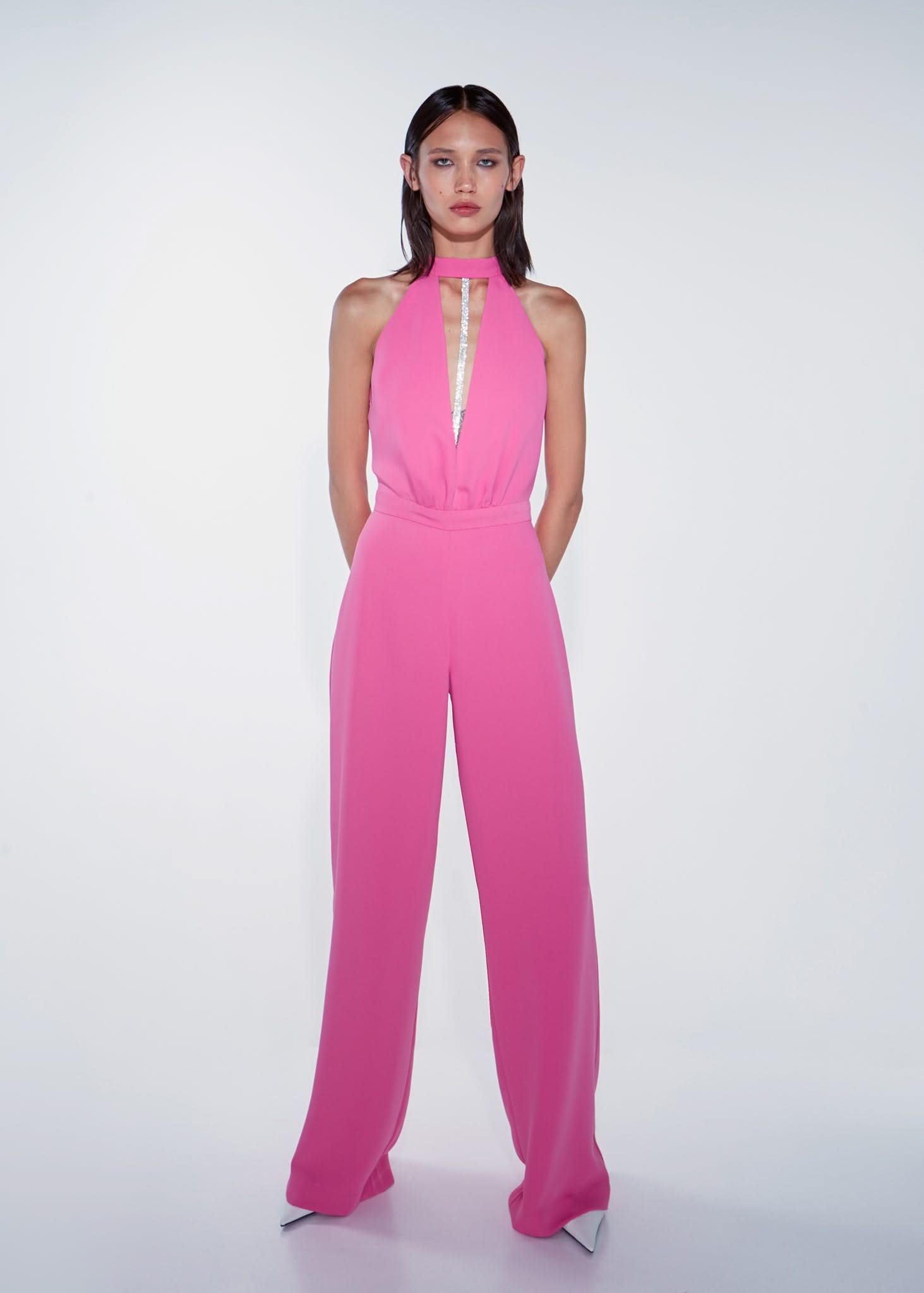 "V" JUMPSUIT - Pink