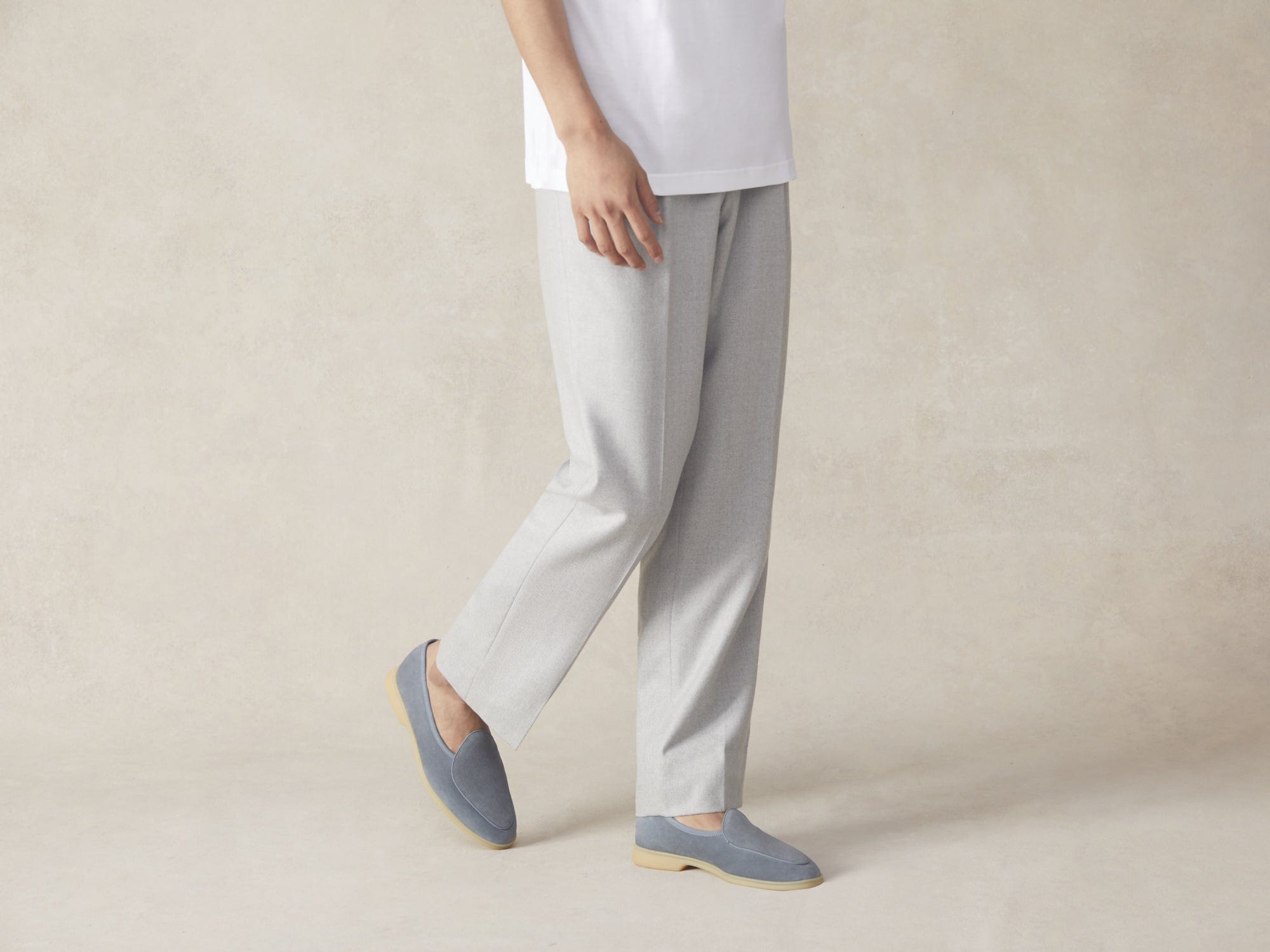Stride Loafers in Thunder Blue Glove Suede Natural Sole