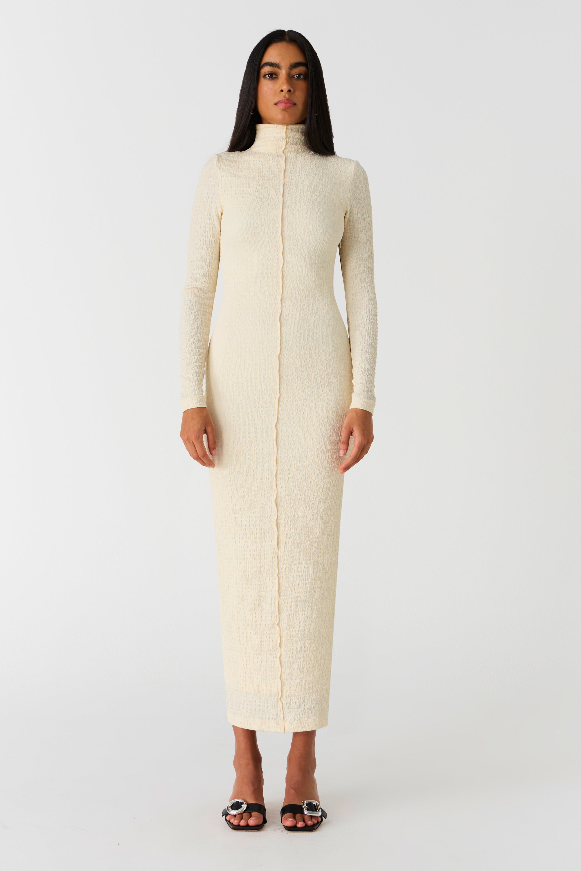 BARCLAY POPCORN KNIT MIDI DRESS
