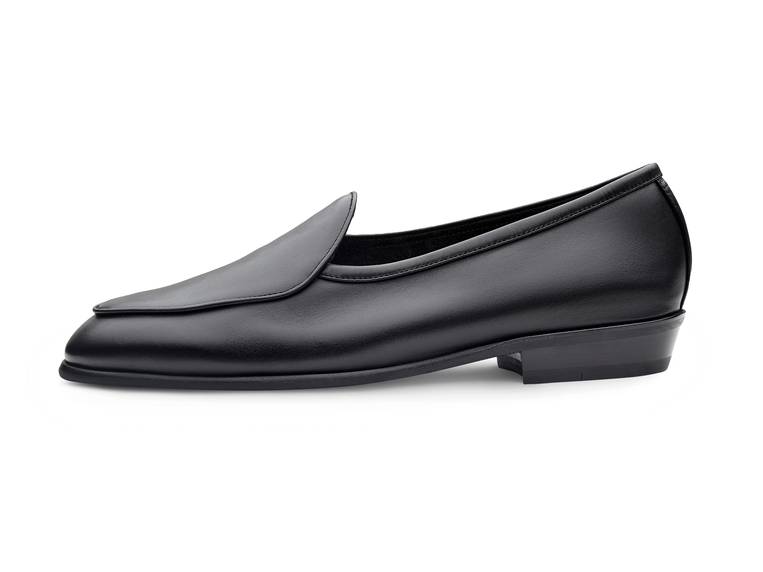 Sagan Rubber Loafers in Black Drape Calf