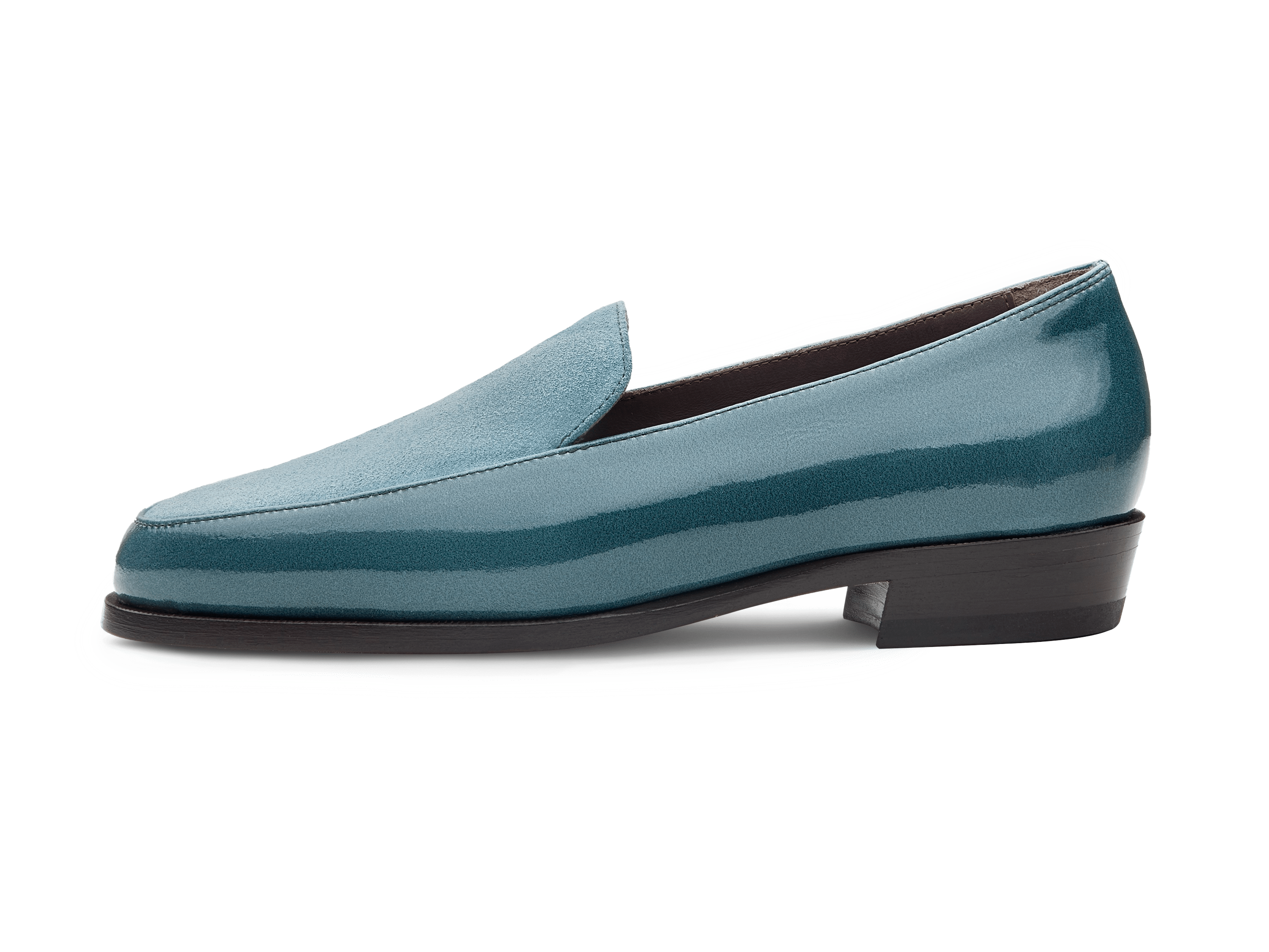 Ada Loafers in Frozen Lake Patent and Glove Suede